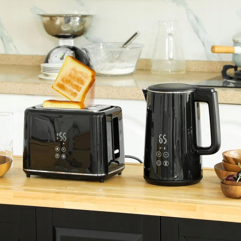 2026 Set Breakfast Kettle 15L Toaster 2200W 7 Degree Black Dominant color black