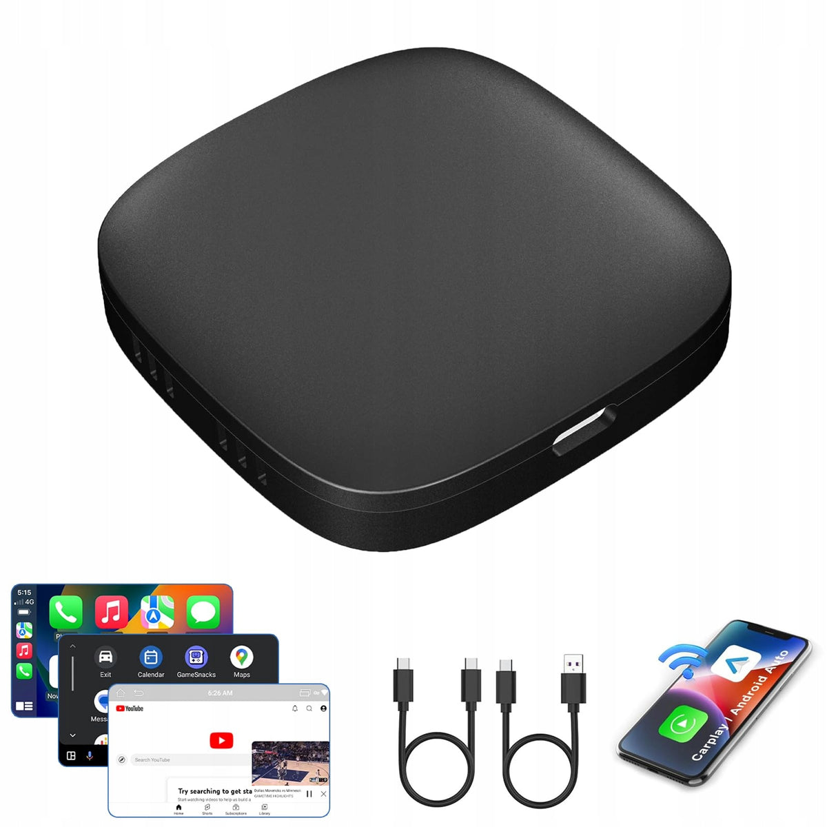 2026 Smart CarPlay Android AI Box Wireless CarPlay & Android Auto Adapter with YouTube, Netflix & Google Play Store Manufacturer code 2026 Smart CarPlay Android Ai Box