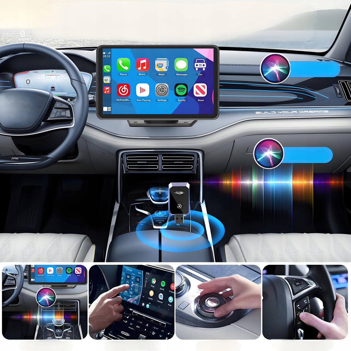 2026 Upgraded Wireless Carplay Android Auto Adapter Plug&Play Ai Manufacturer code Adapter Plug&Play Ai 061