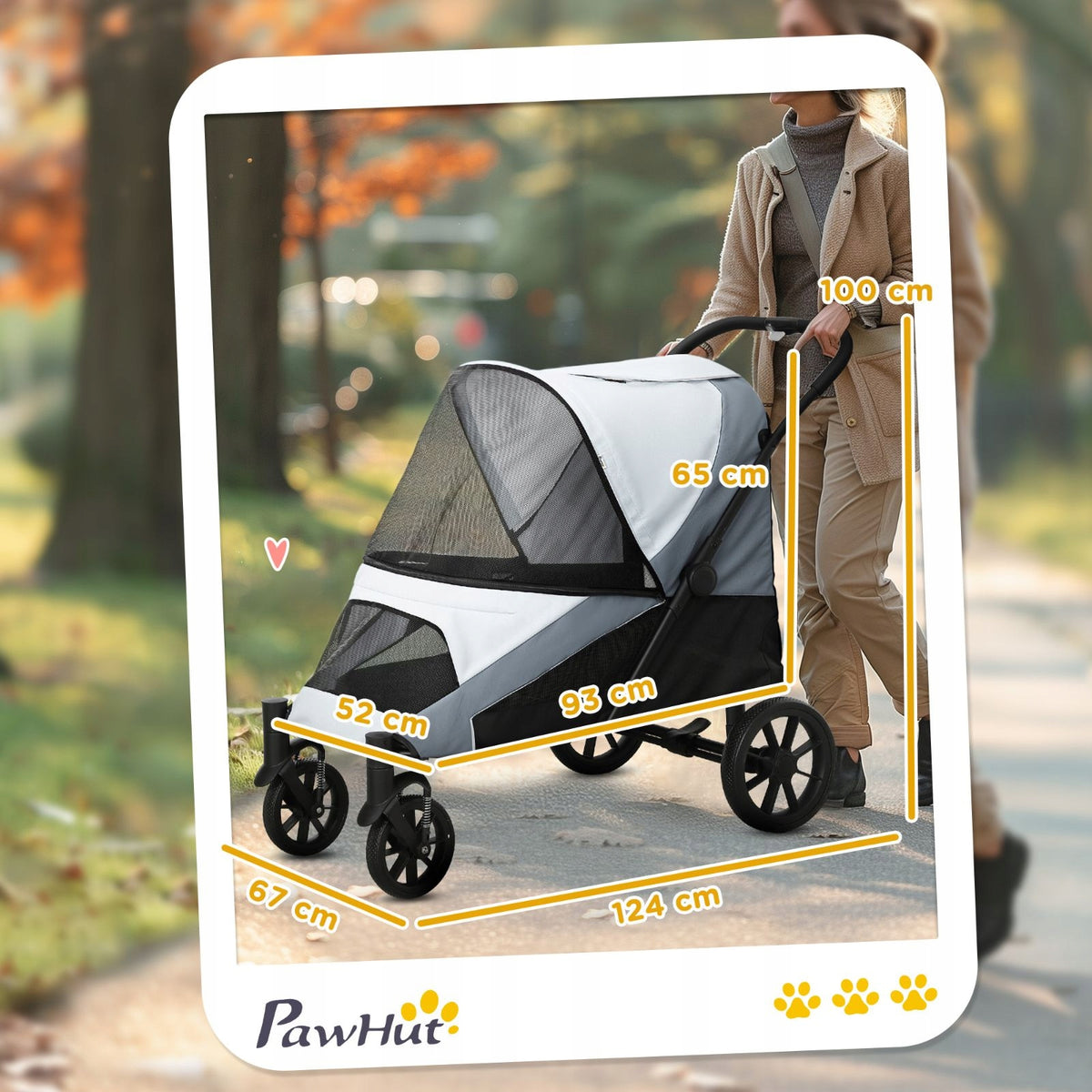 2026Y Cat dog stroller up to 30 kg foldable with shock absorption grey Manufacturer code T3323P334873-1