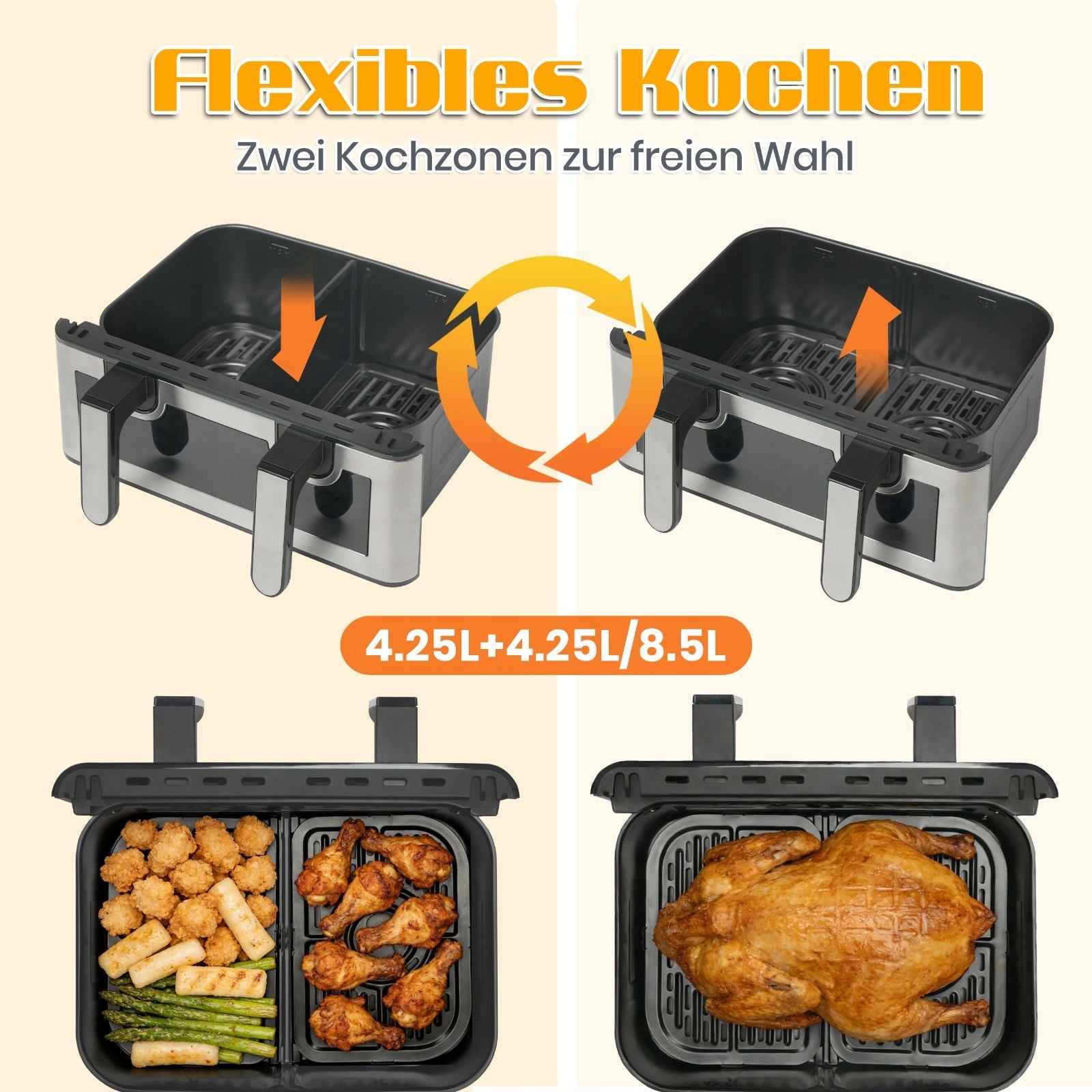 2026Y Two Chamber Fat Free Fryer With Window 10 Programs Model 5955