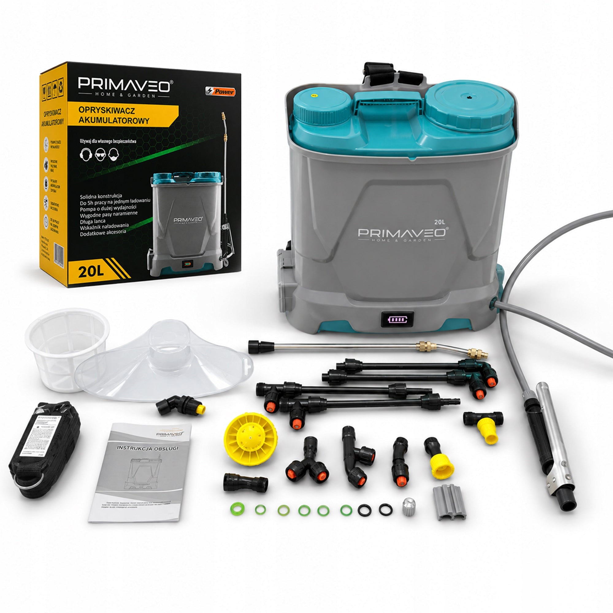 20L GARDEN CORDLESS PRESSURE BACKPACK SPRAYER +11 NOZZLES STRONG Manufacturer code Opryskiwacz akumulatorowy 20L
