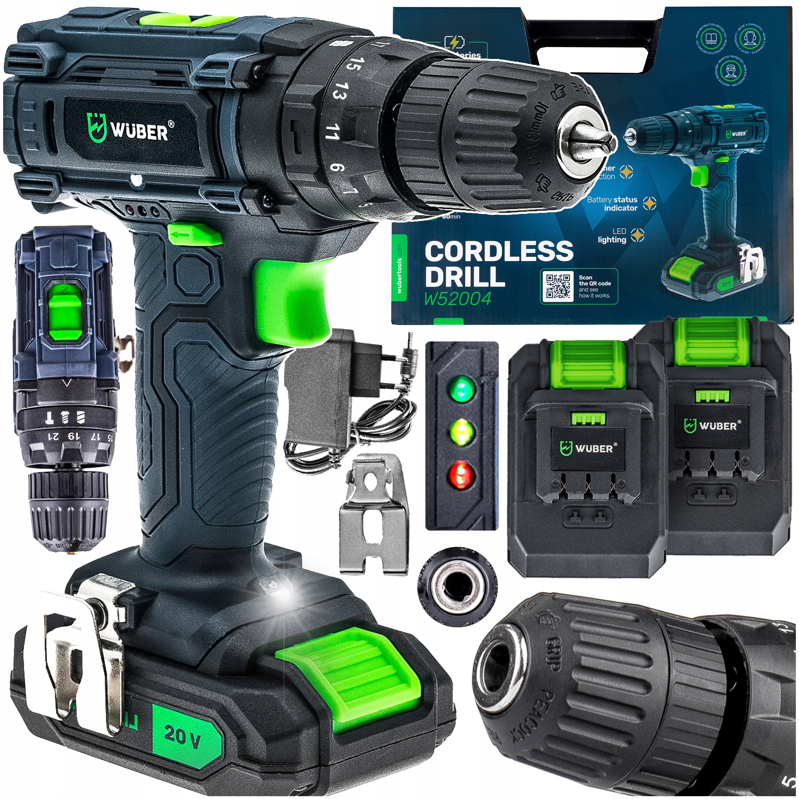 20V CORDLESS IMPACT DRIVER 2X BATTERY + CASE