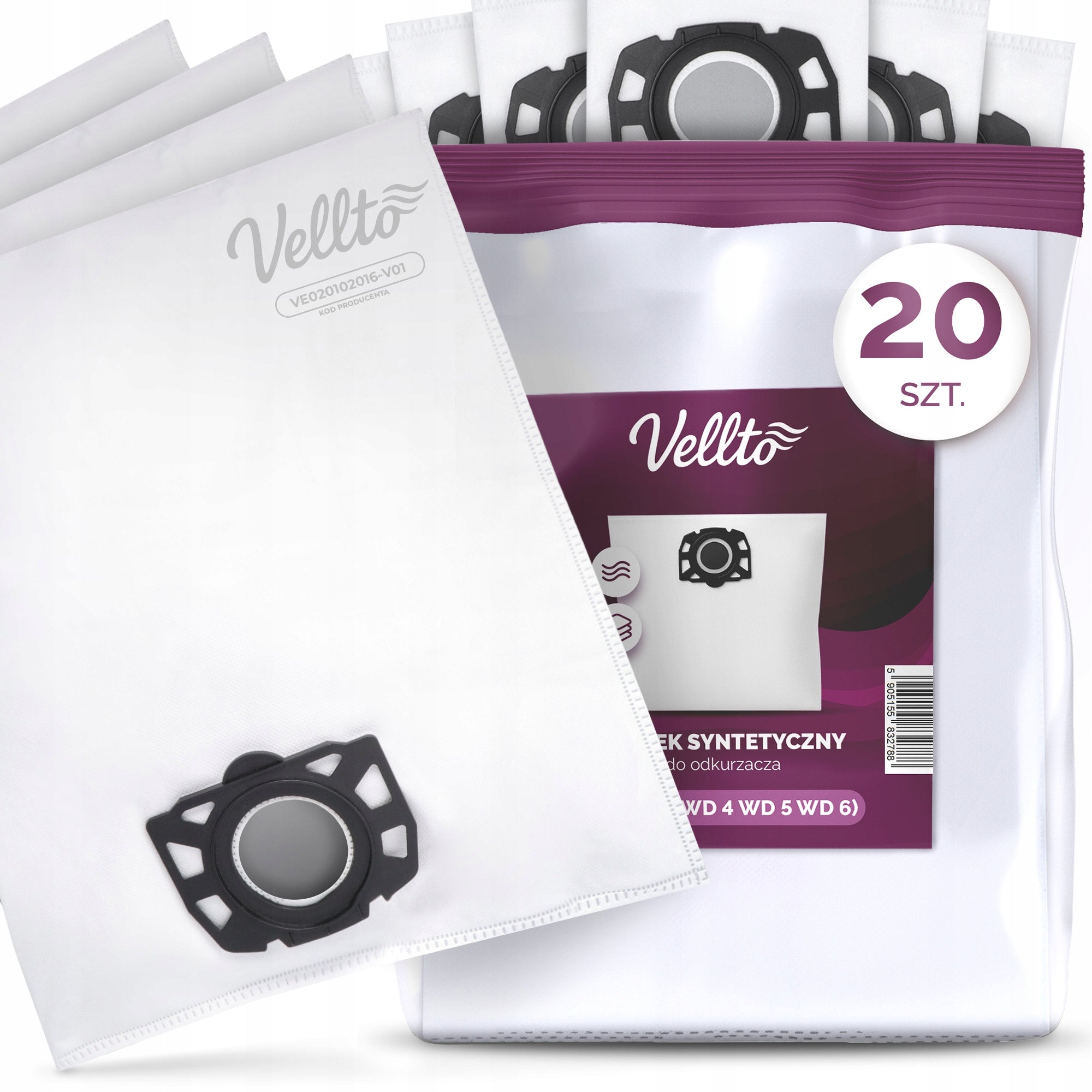 20x BAG for VACUUM CLEANER Karcher WD4 WD5 WD6 MV4 MV5 MV6 2.863-006.0 SXVC50