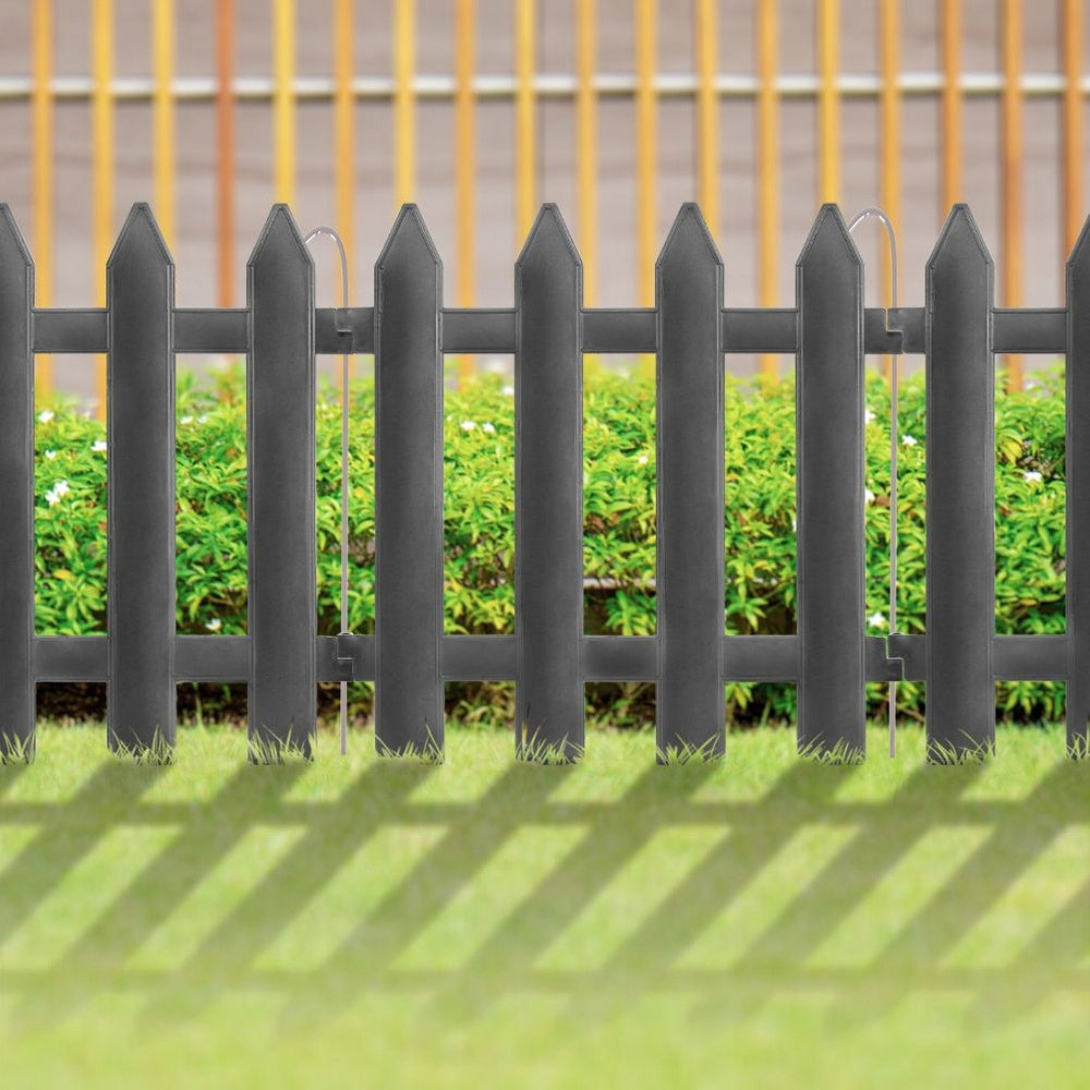 20x GARDEN Fence plastic grey border palisade edging lawn 6 m Packaging status original