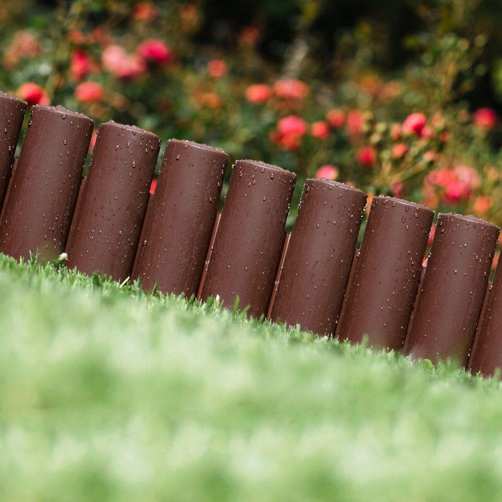 20x GARDEN Palisade plastic brown border edging fence lawn 5 m Packaging status original