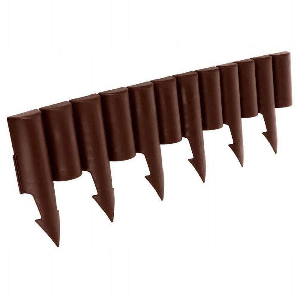 20x GARDEN Palisade plastic brown border edging fence lawn 5 m Product height 22.5 cm