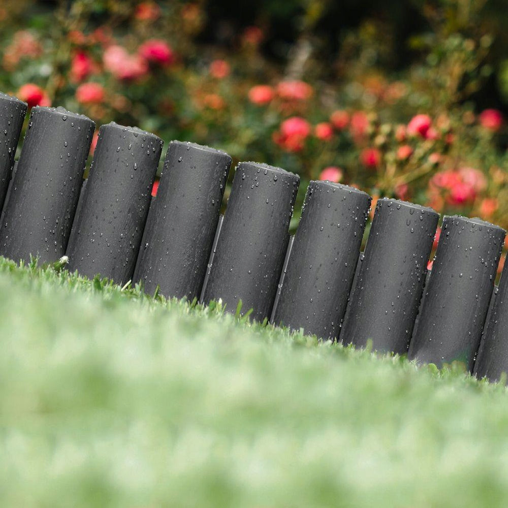 20x GARDEN Palisade plastic grey border edging fence lawn 500 cm Packaging status original