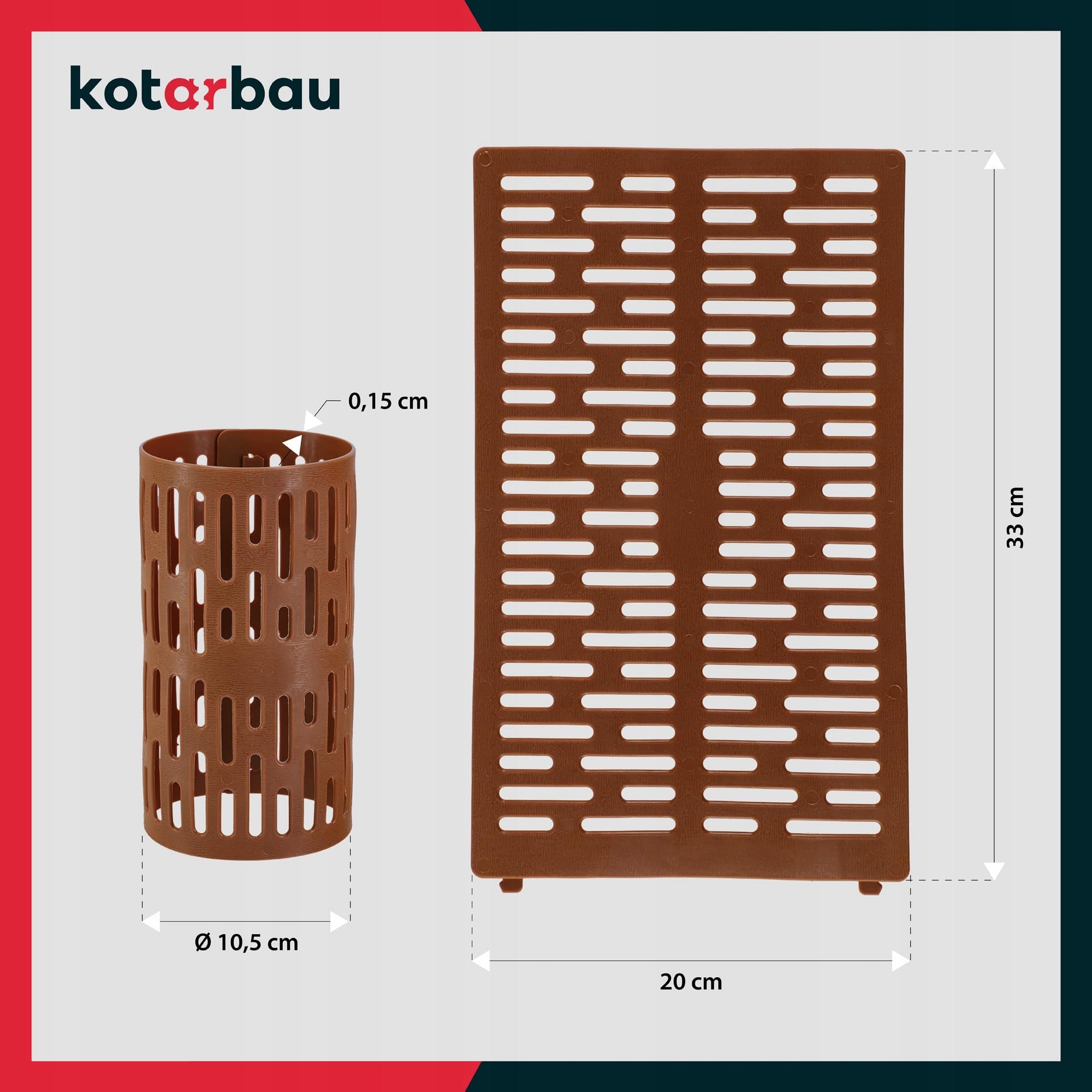 20x PROTECTIVE COVER TREE TRUNK EDGING TREE PROTECTOR BRONZE 20 CM Manufacturer Kotarbau