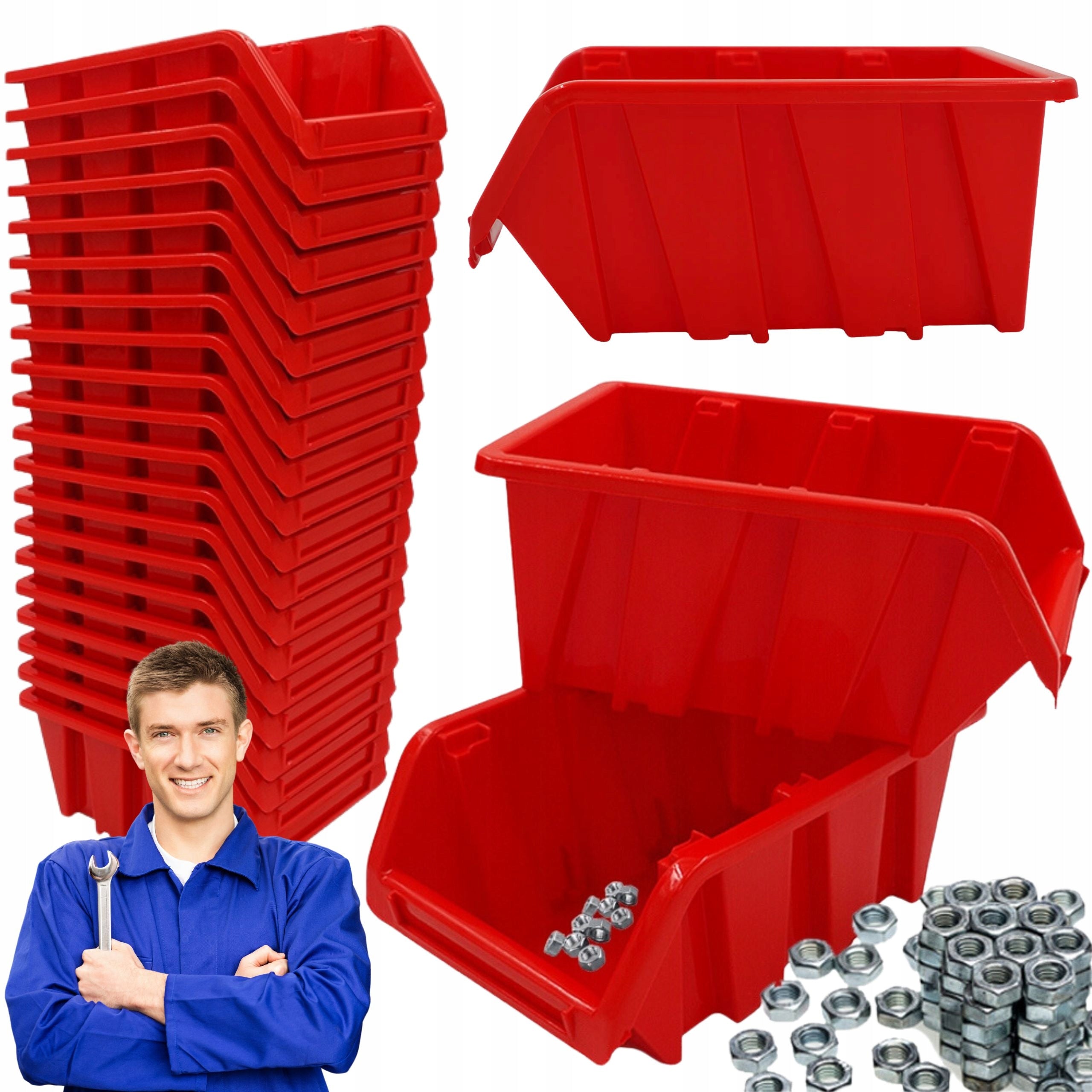 20x Workshop Cuvettes Garage Tools 155x100x70 Set Cuvettes Bookcase
