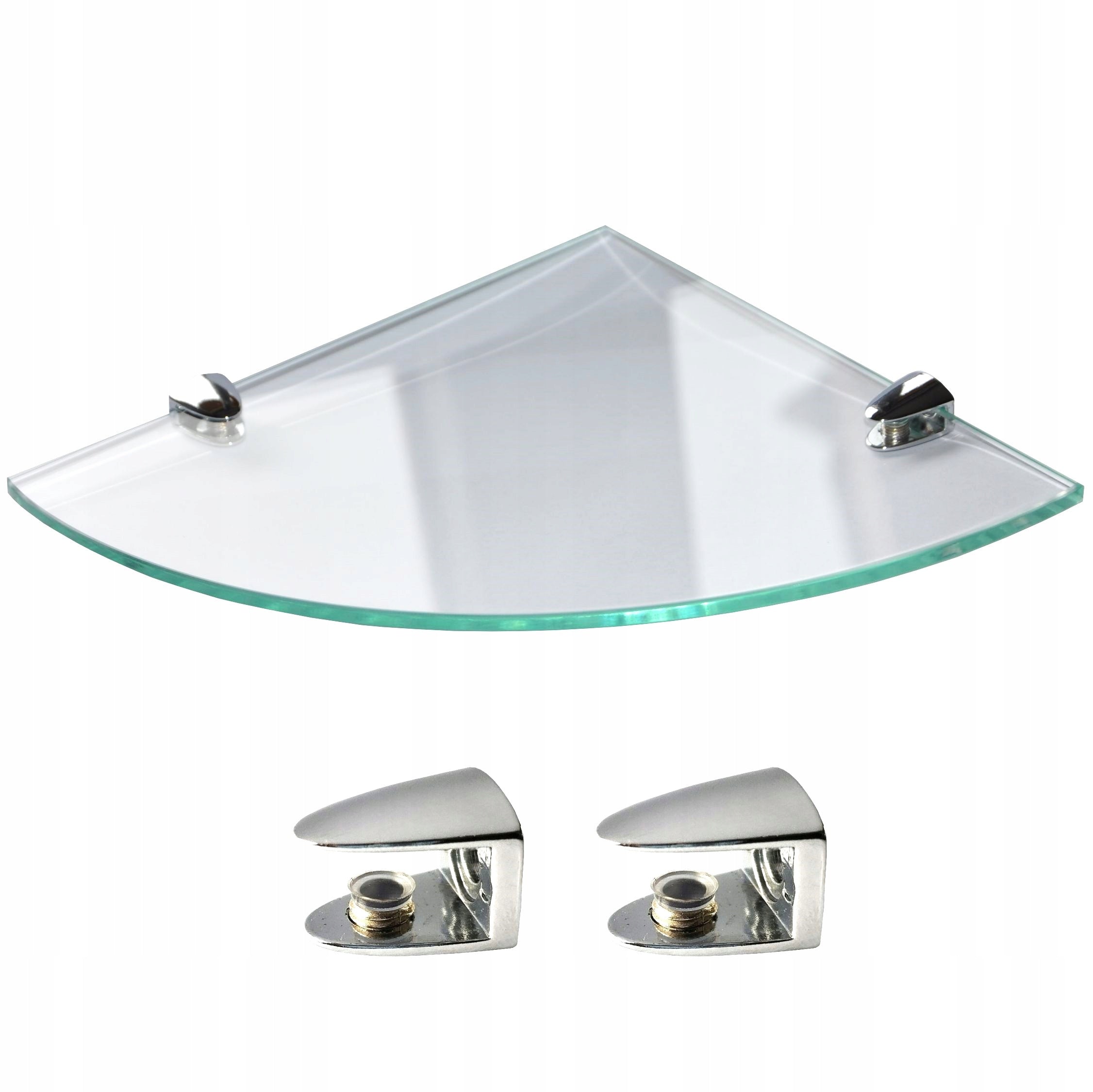 20x20 GLASS SHELF Corner Bathroom Colorless 6MM Shelves Glass Handles