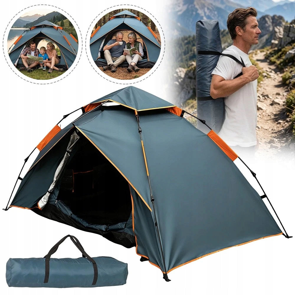 210d polyester tent automatic hydraulic green for hiking