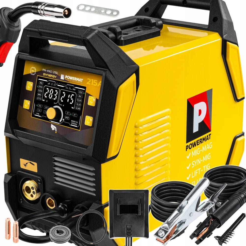 215A MIG Welder for Aluminum, MIG/MAG, MMA, TIG Lift, 230V