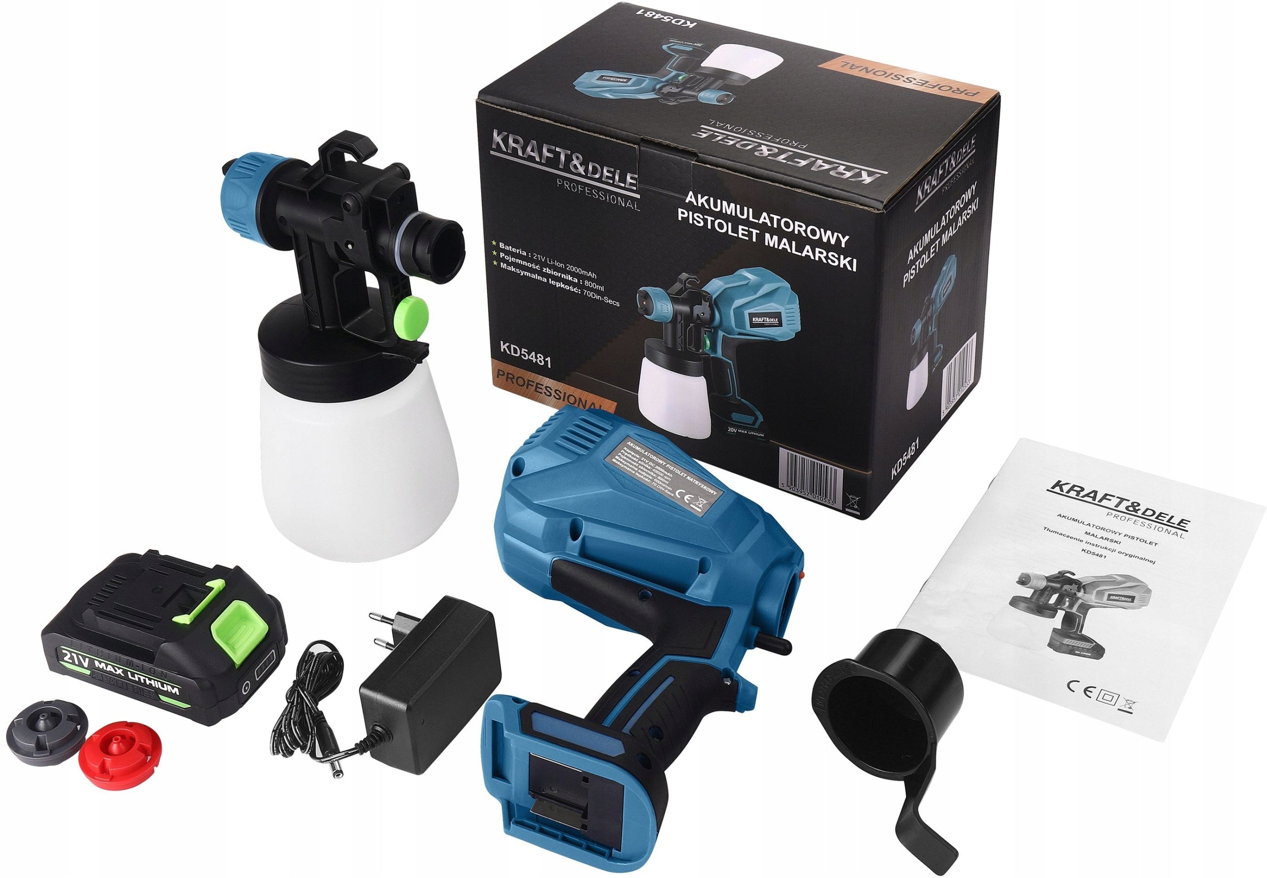21V 2000mAh Cordless Spray Gun