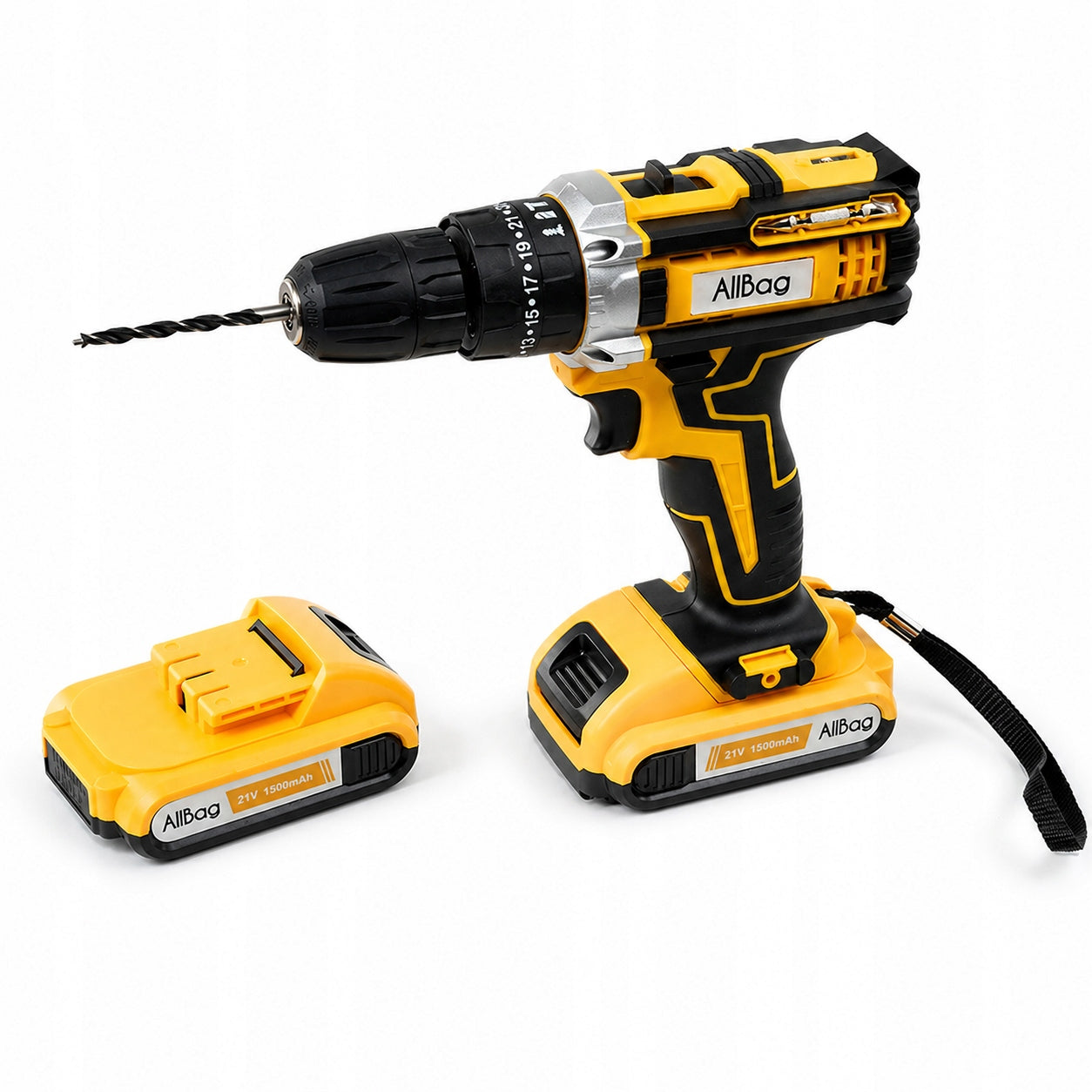 21V 2xAKU CORDLESS IMPACT DRILL Bit Set Caps Brand no brand