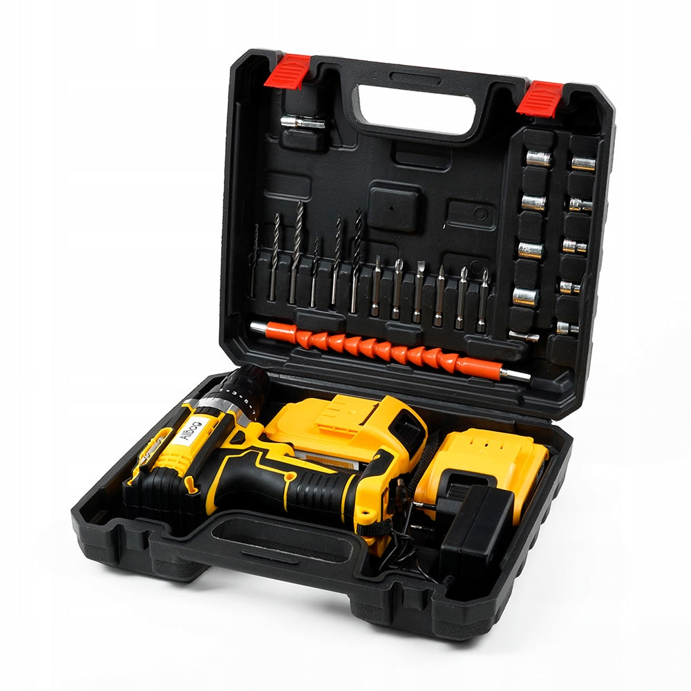 21V 2xAKU CORDLESS IMPACT DRILL Bit Set Caps Manufacturer code MOCNA WKRETARKA