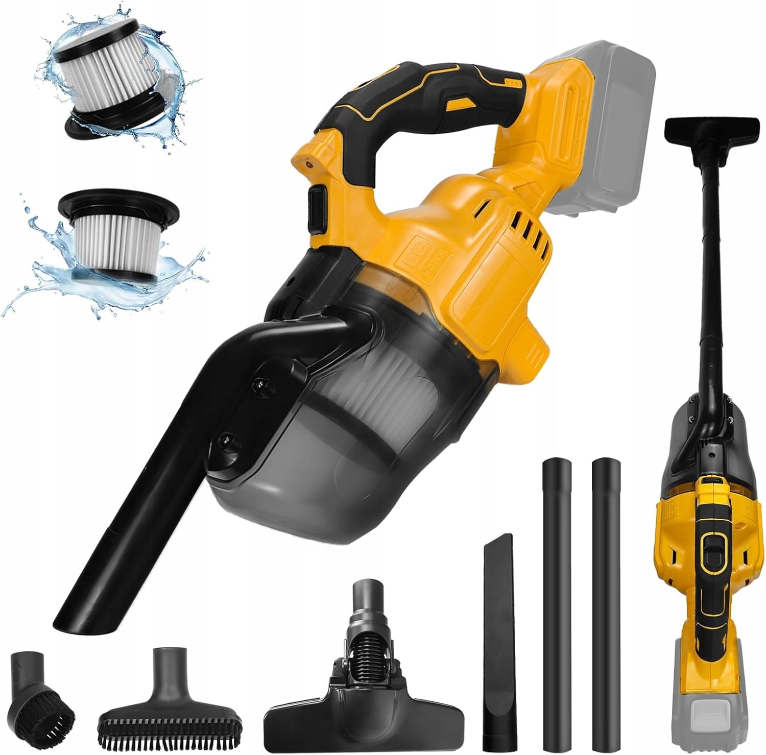 21V 400W 20KPA CORDLESS HANDHELD VACUUM CLEANER WITH LED LIGHT AND BRUSHES