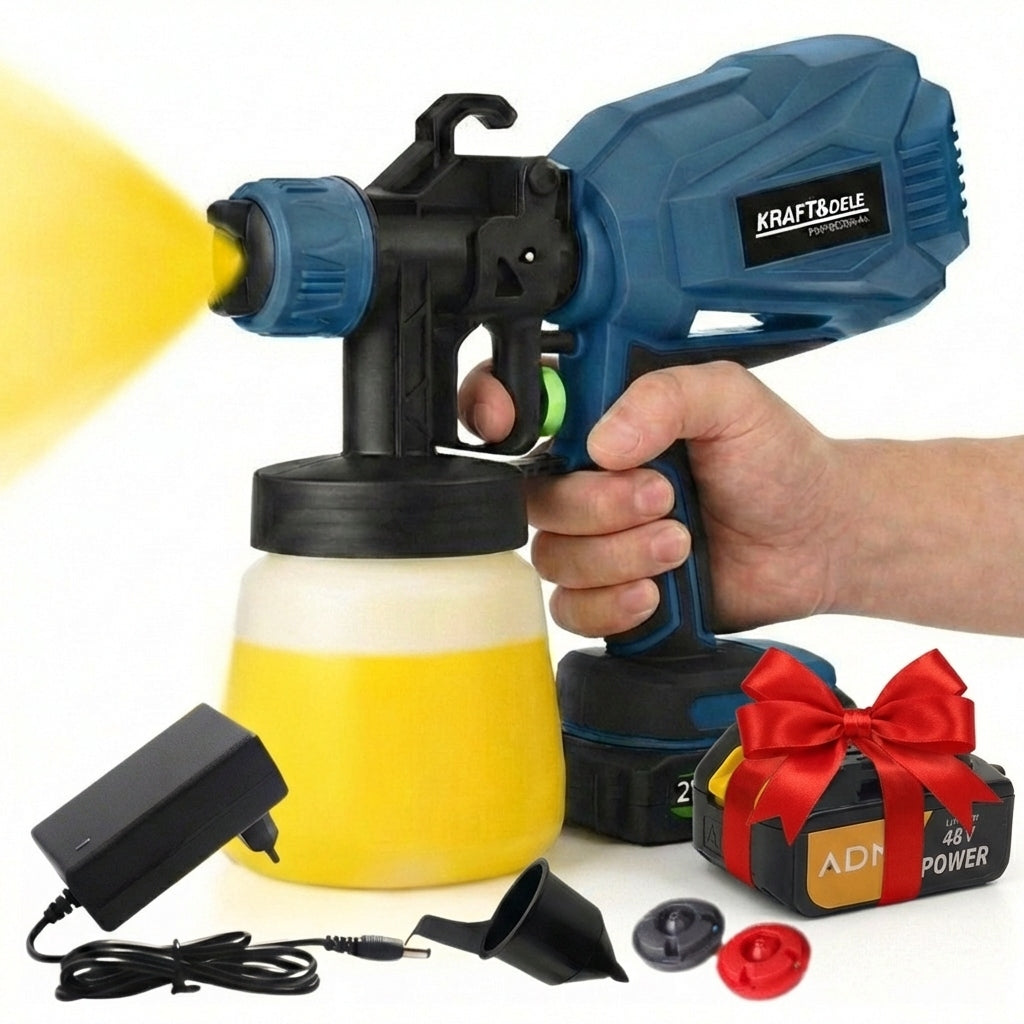 21V 800ml KD5481 Cordless Paint Gun + 2 Batteries Set
