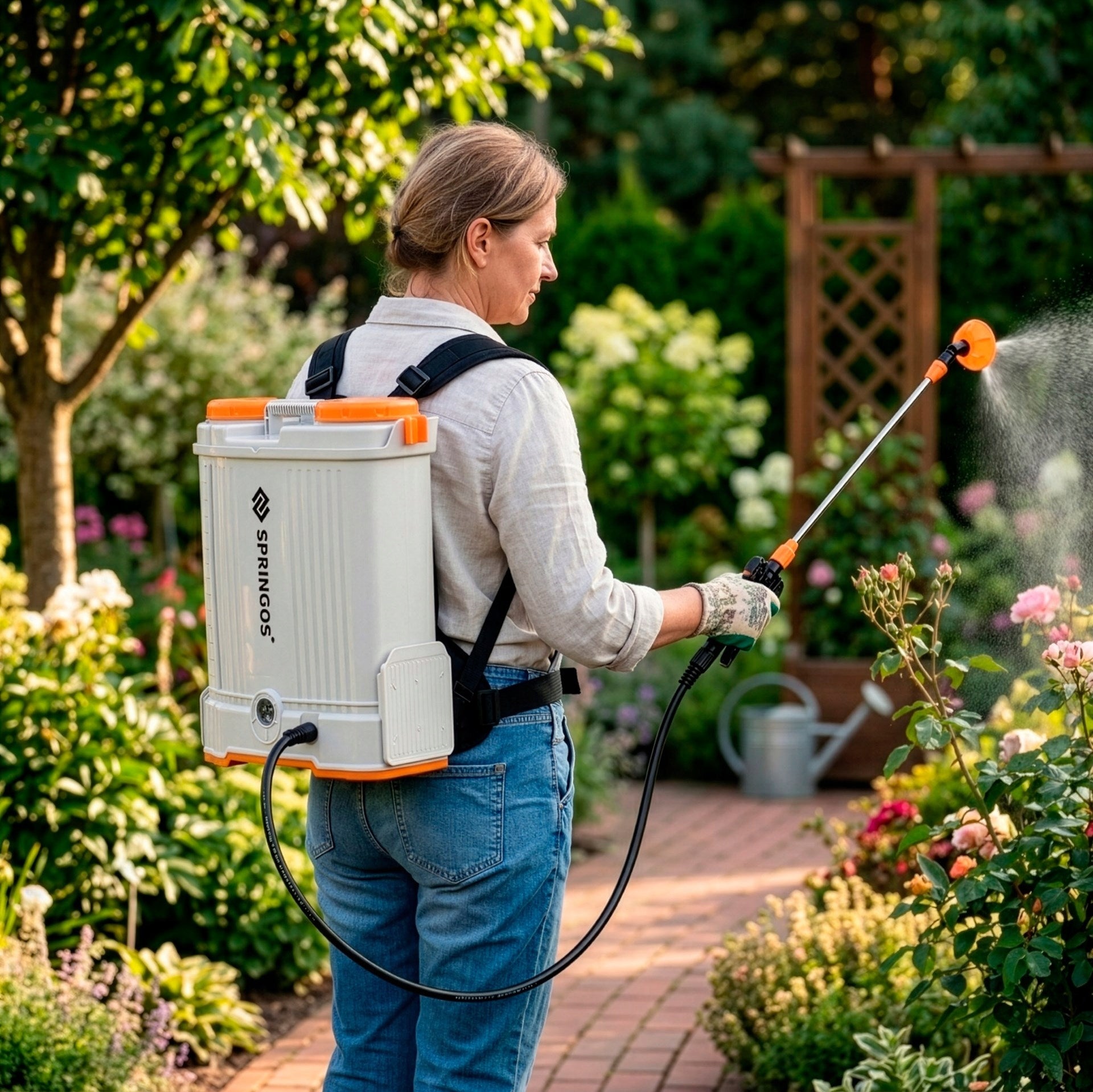 21V CORDLESS ELECTRIC BACKPACK SPRAYER 16L GARDEN 6 NOZZLES Packaging status original
