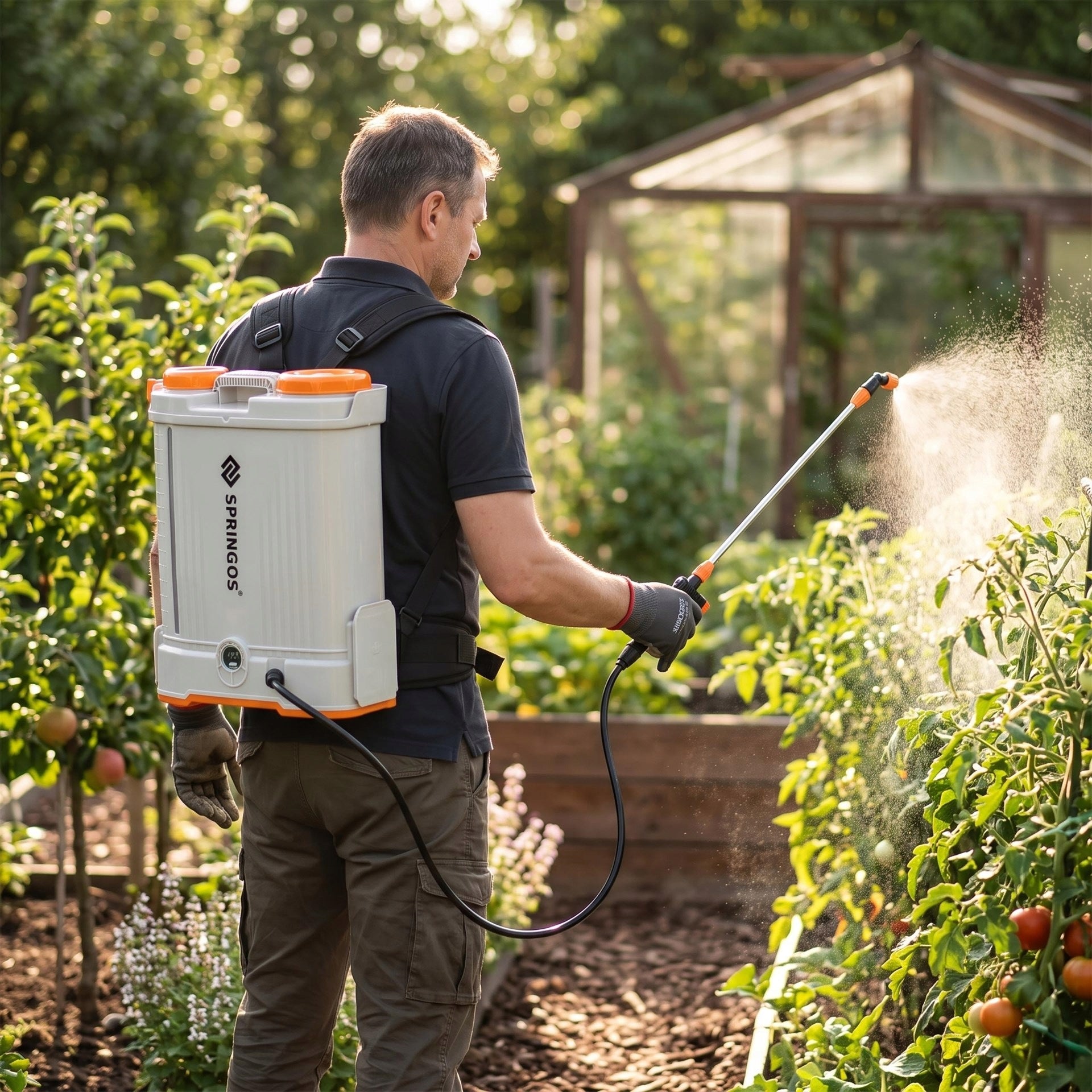 21V CORDLESS ELECTRIC BACKPACK SPRAYER 16L GARDEN 6 NOZZLES Power supply rechargeable battery