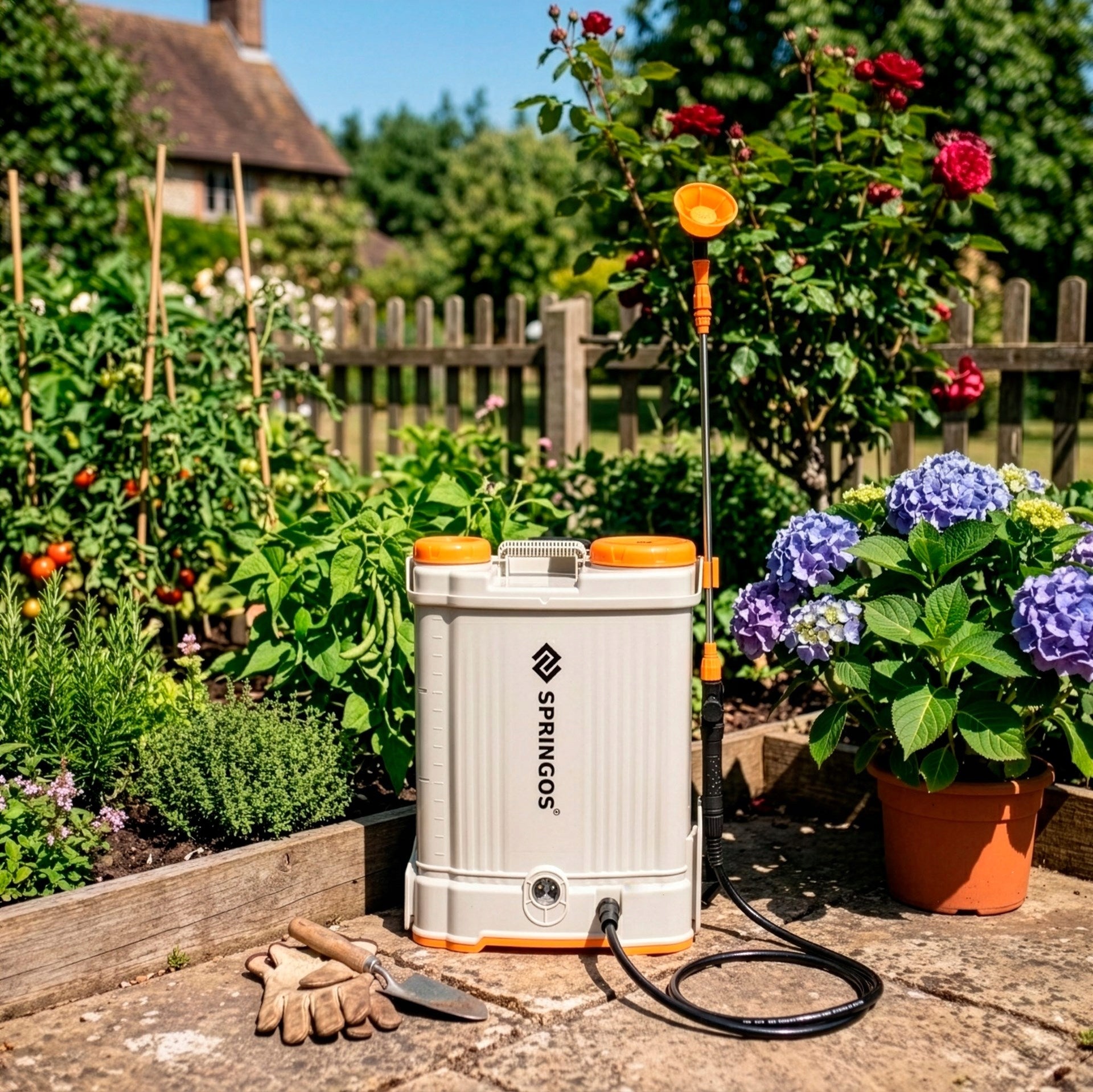 21V CORDLESS ELECTRIC BACKPACK SPRAYER 16L GARDEN 6 NOZZLES Tank capacity 16 l
