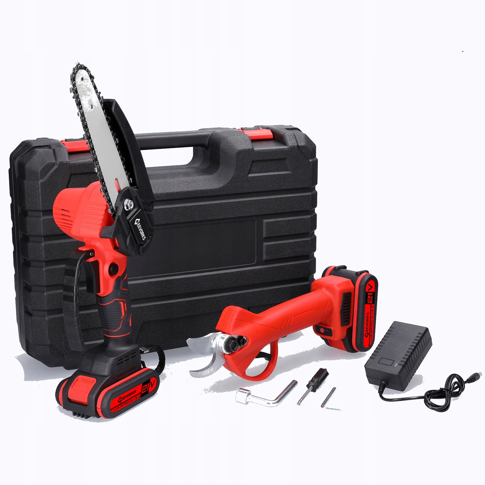 21V Cordless Electric Loppers with 800W Chainsaw Packaging status original