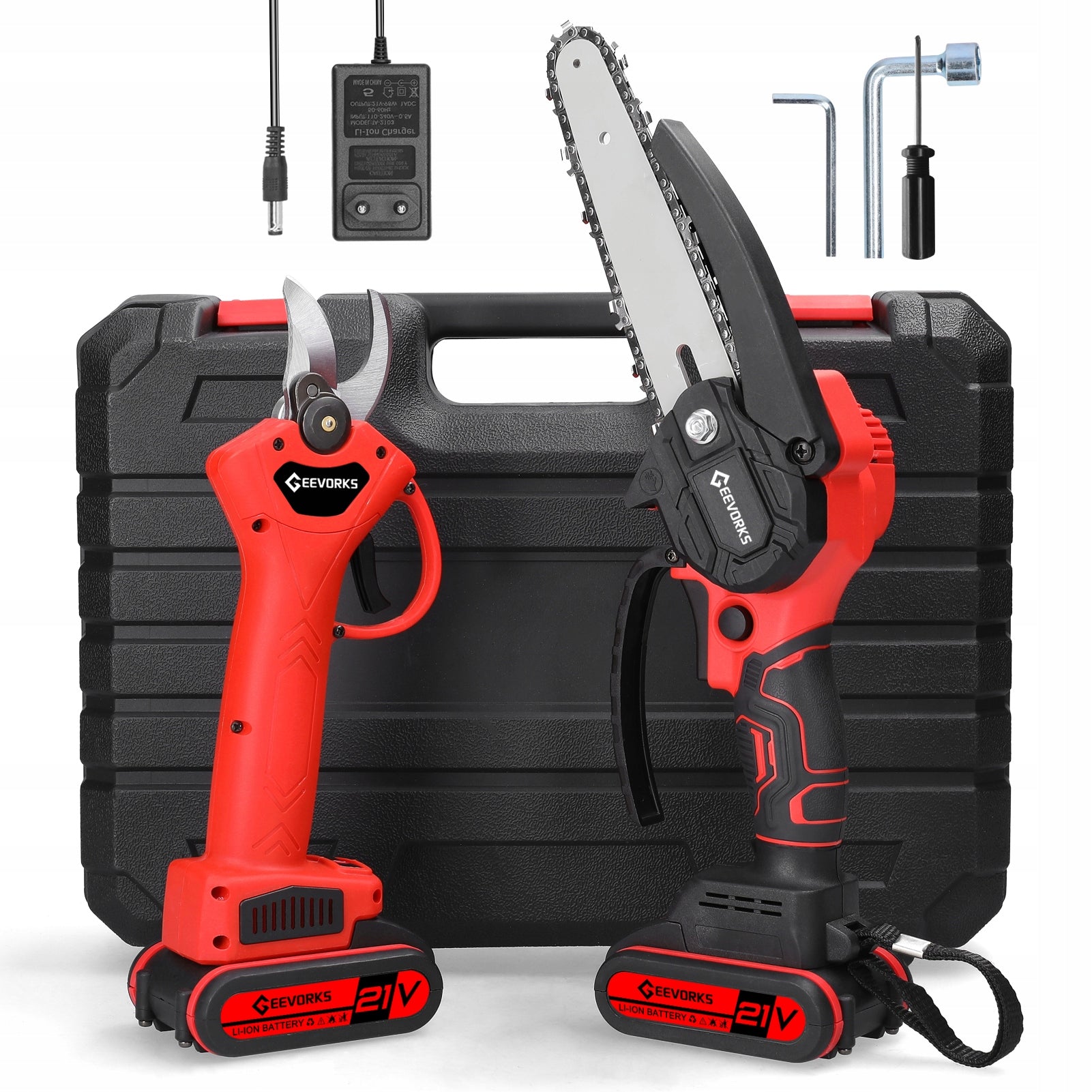 21V Cordless Electric Loppers with 800W Chainsaw