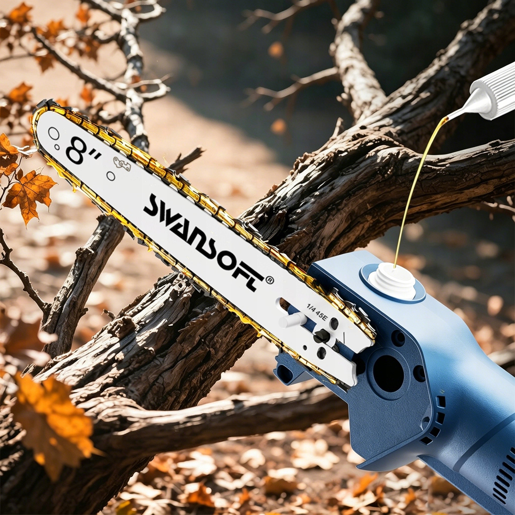 21V Cordless Pole Chainsaw 20cm Telescopic 1.7-2.6m Garden Branch Cutter Packaging status original