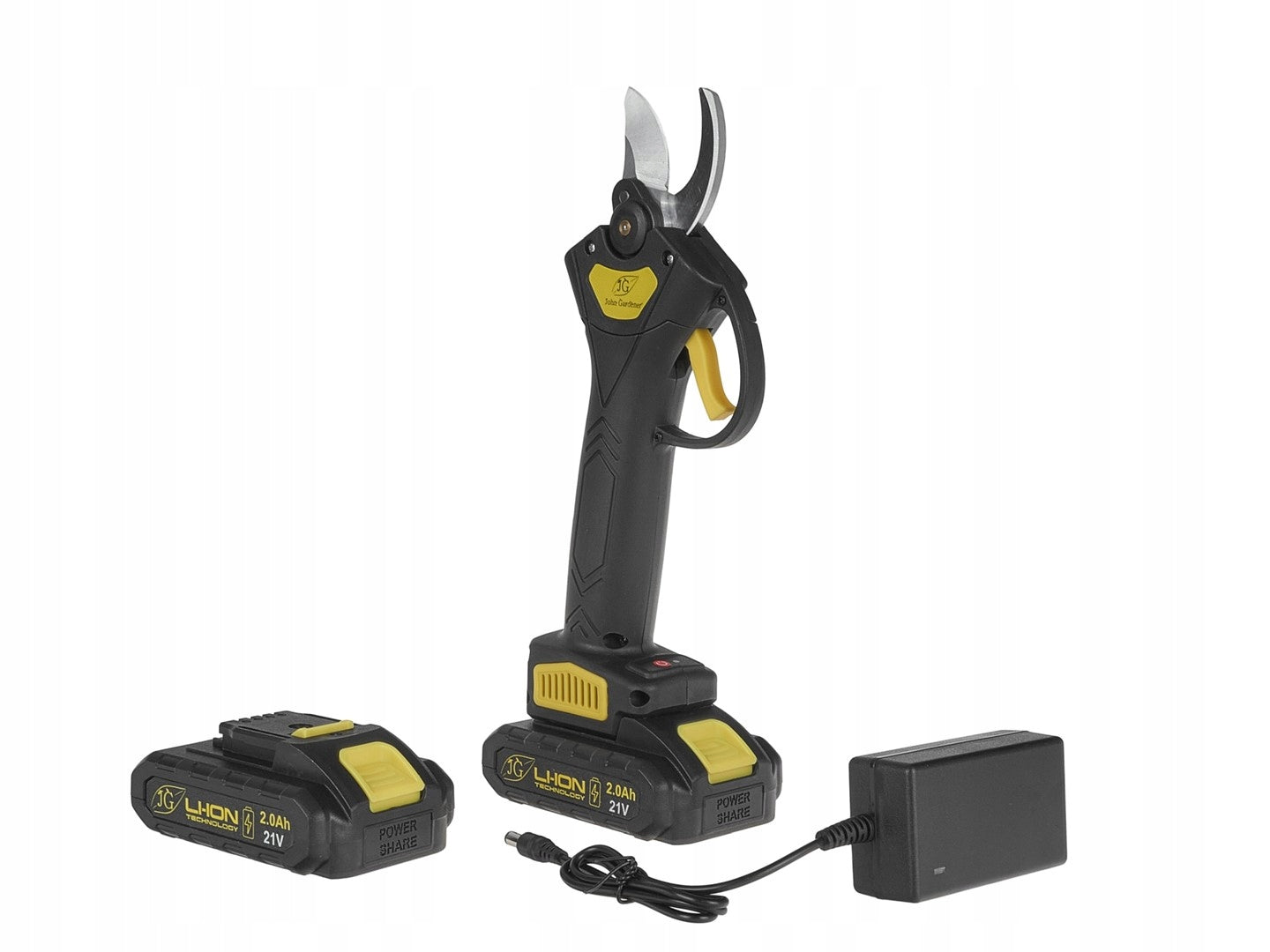 21V John Gardener 30 mm 2x2.0Ah Cordless Pruner in Case Power supply battery operated