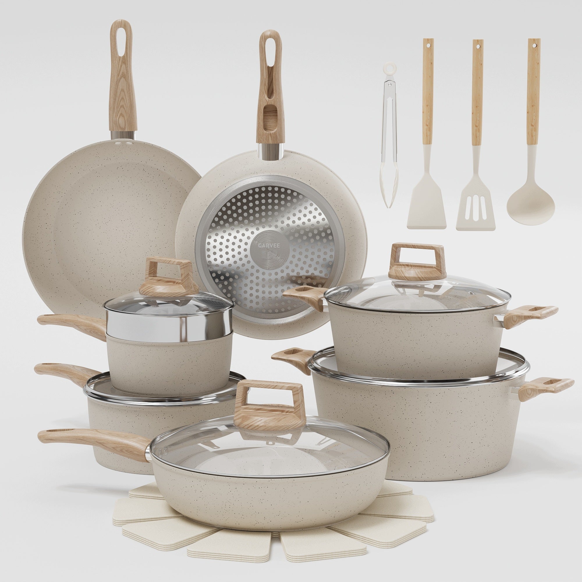 21pcs Nonstick Ceramic Pots and Pans Set Brand no brand