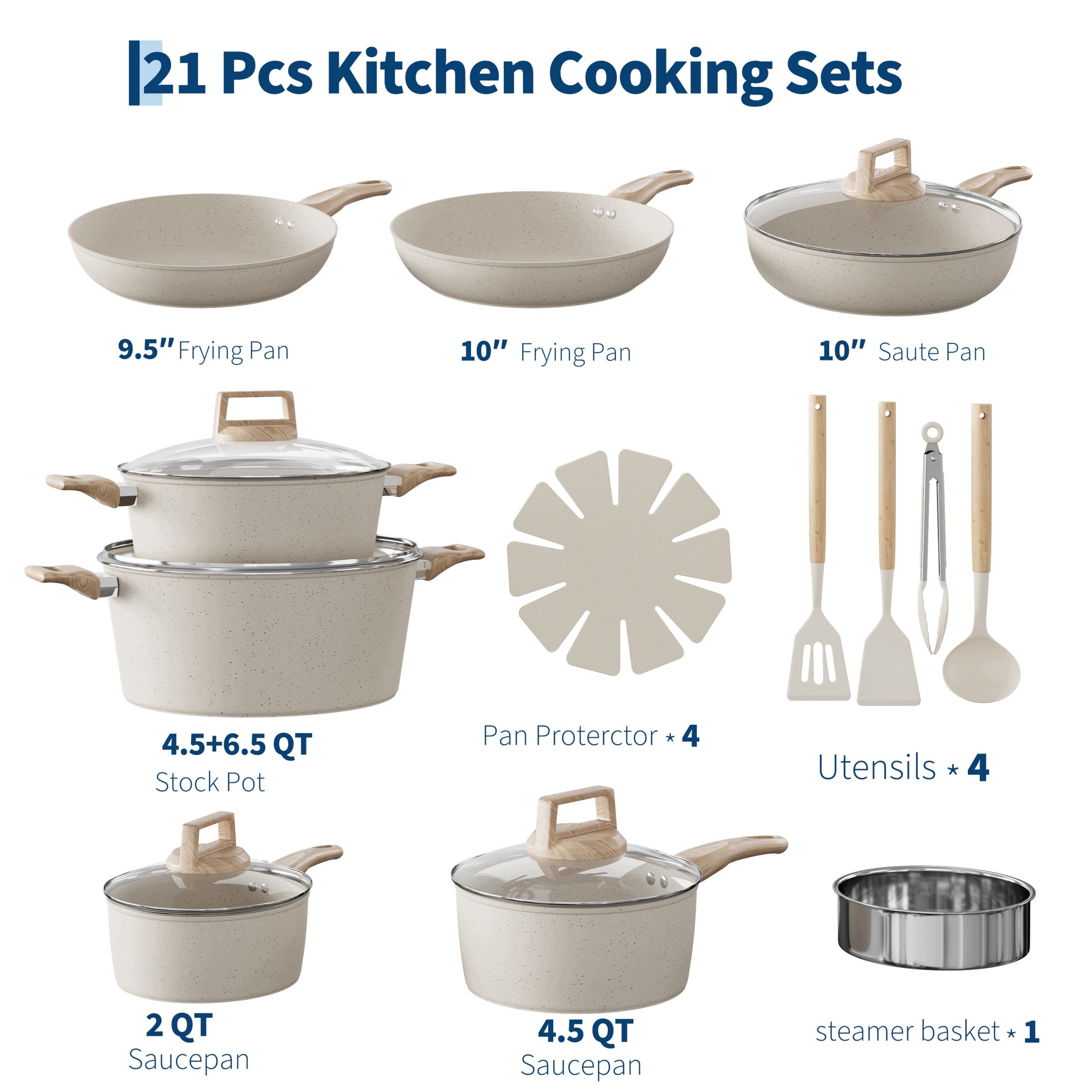21pcs Nonstick Ceramic Pots and Pans Set EAN (GTIN) 0888839783925