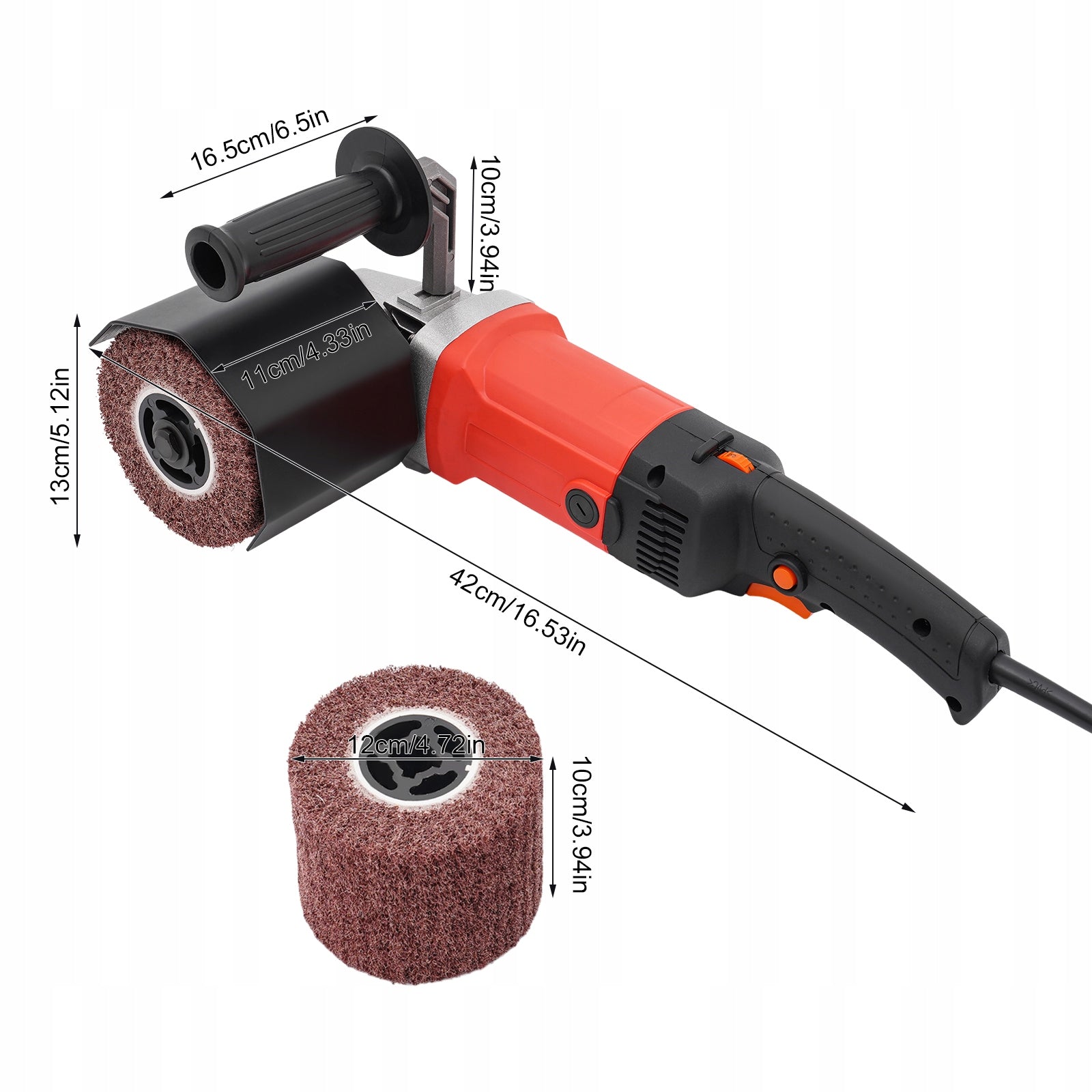 2200W Electric Brushing Machine, Adjustable Speed of 6 Gears Handheld Packaging status original