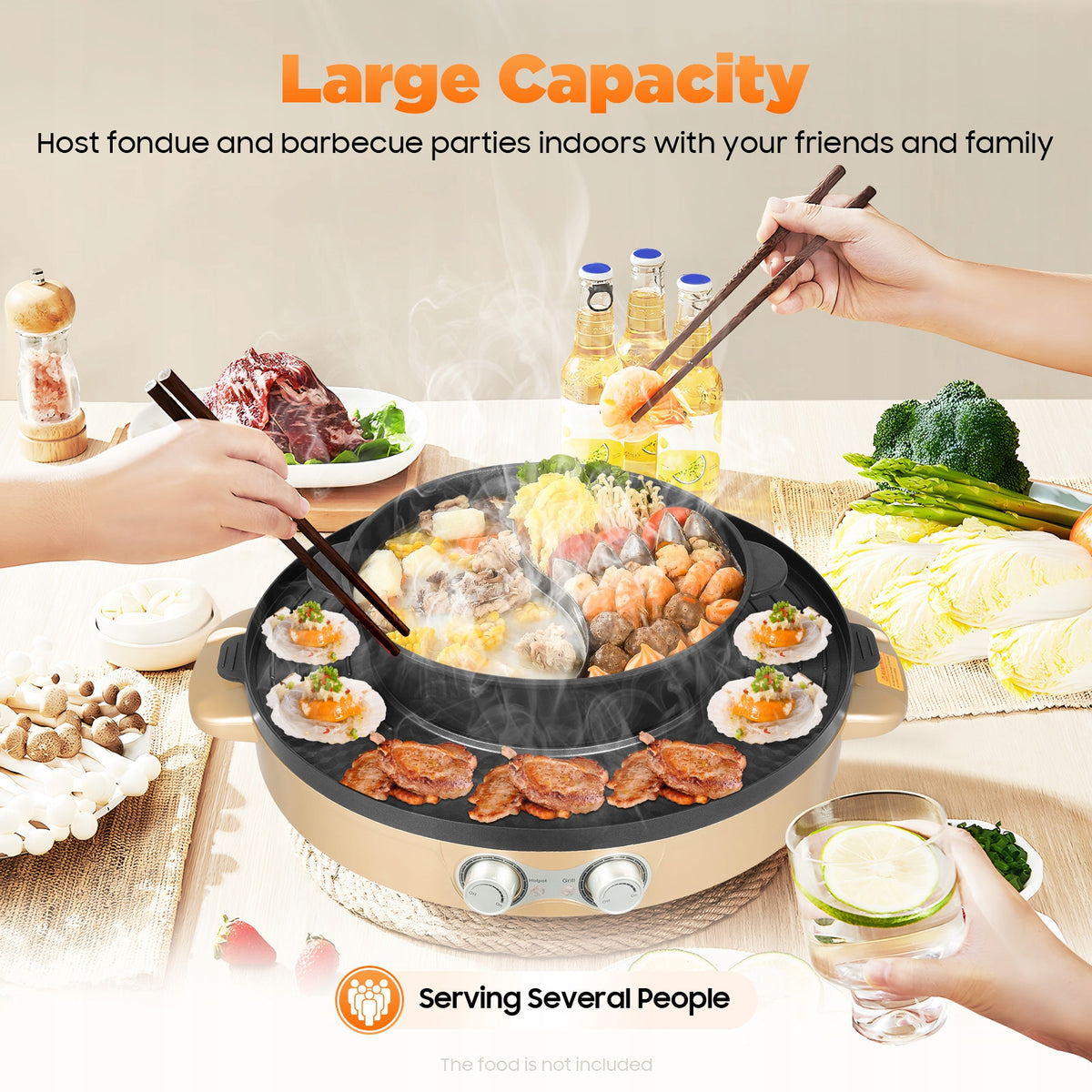 2200W HOT POT WITH GRILL, ELECTRIC HOT POT, HOT POT ELECTRIC GRILL Packaging status original