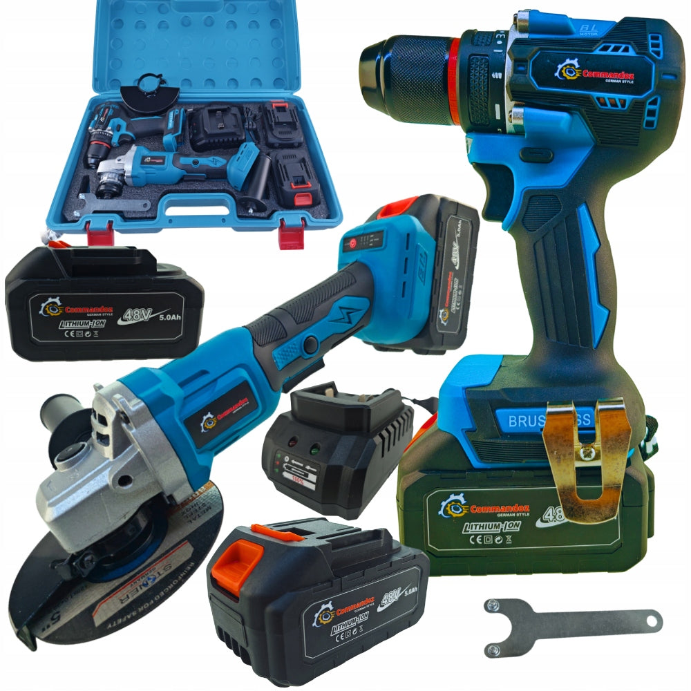 24/48V 5Ah Cordless Power Tool Kit Screwdriver, 2in1 Grinder