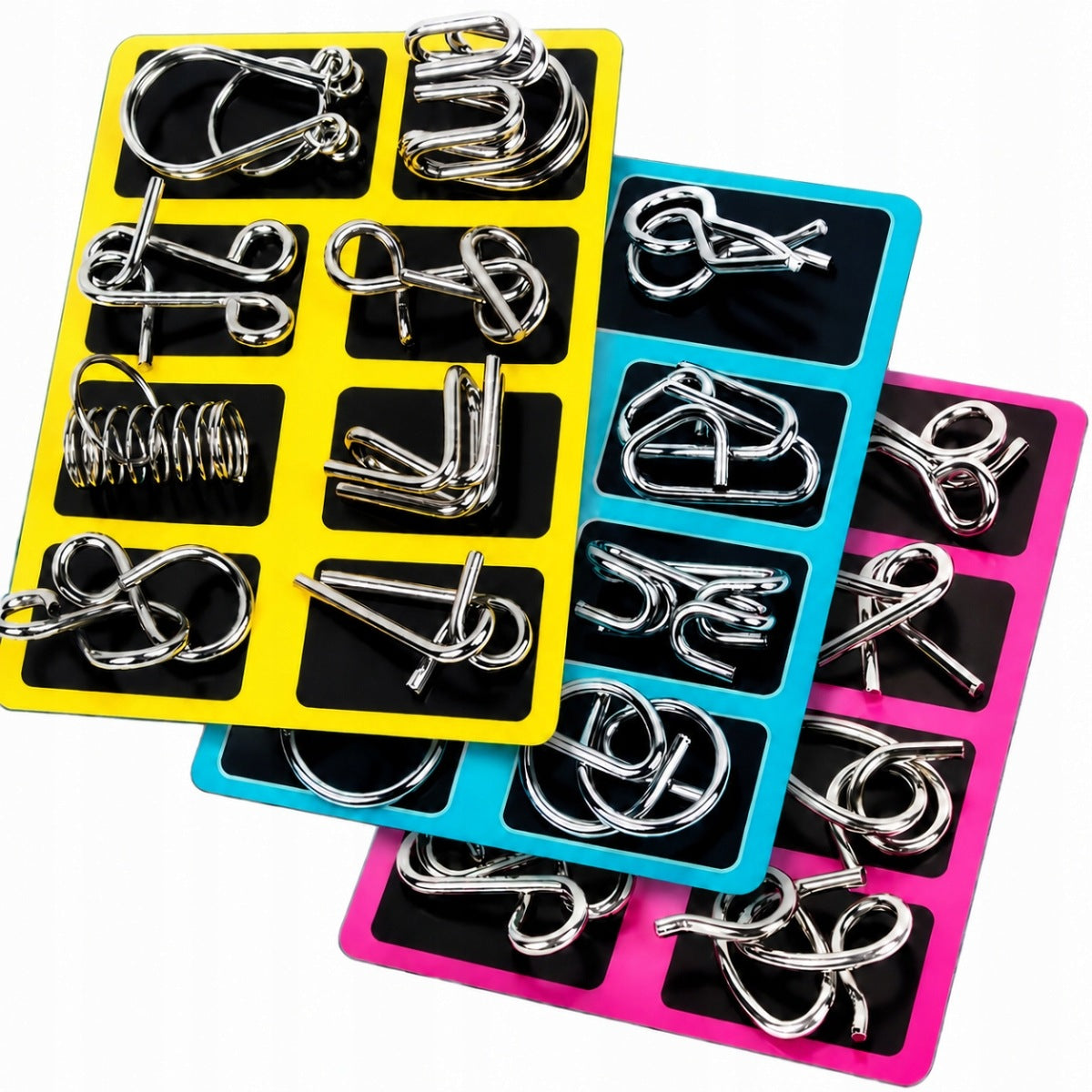 24 Pcs Metal Puzzles - Difficult Puzzle Games with Rings Packaging status original
