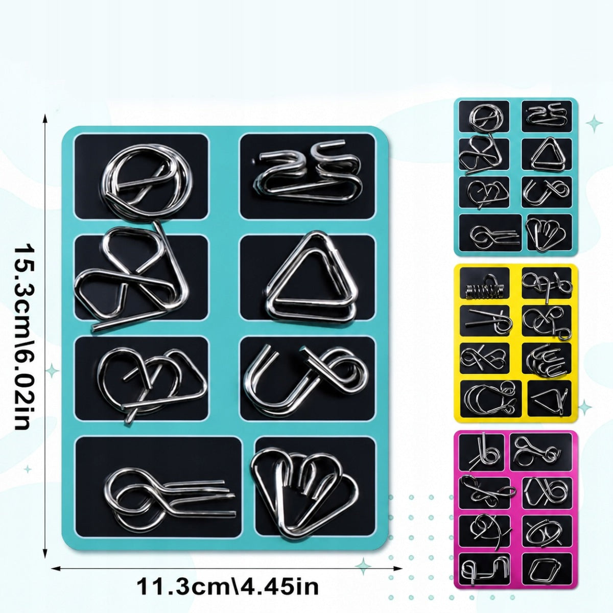 24 Pcs Metal Puzzles - Difficult Puzzle Games with Rings Product weight with unit packaging 0.27 kg