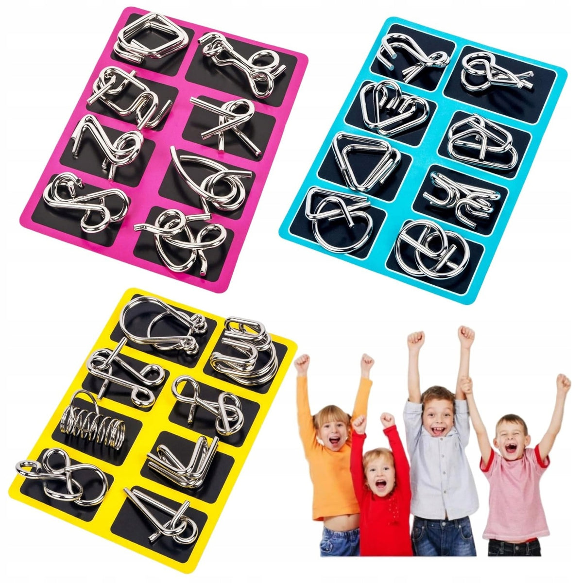 24 Pcs Metal Puzzles - Difficult Puzzle Games with Rings