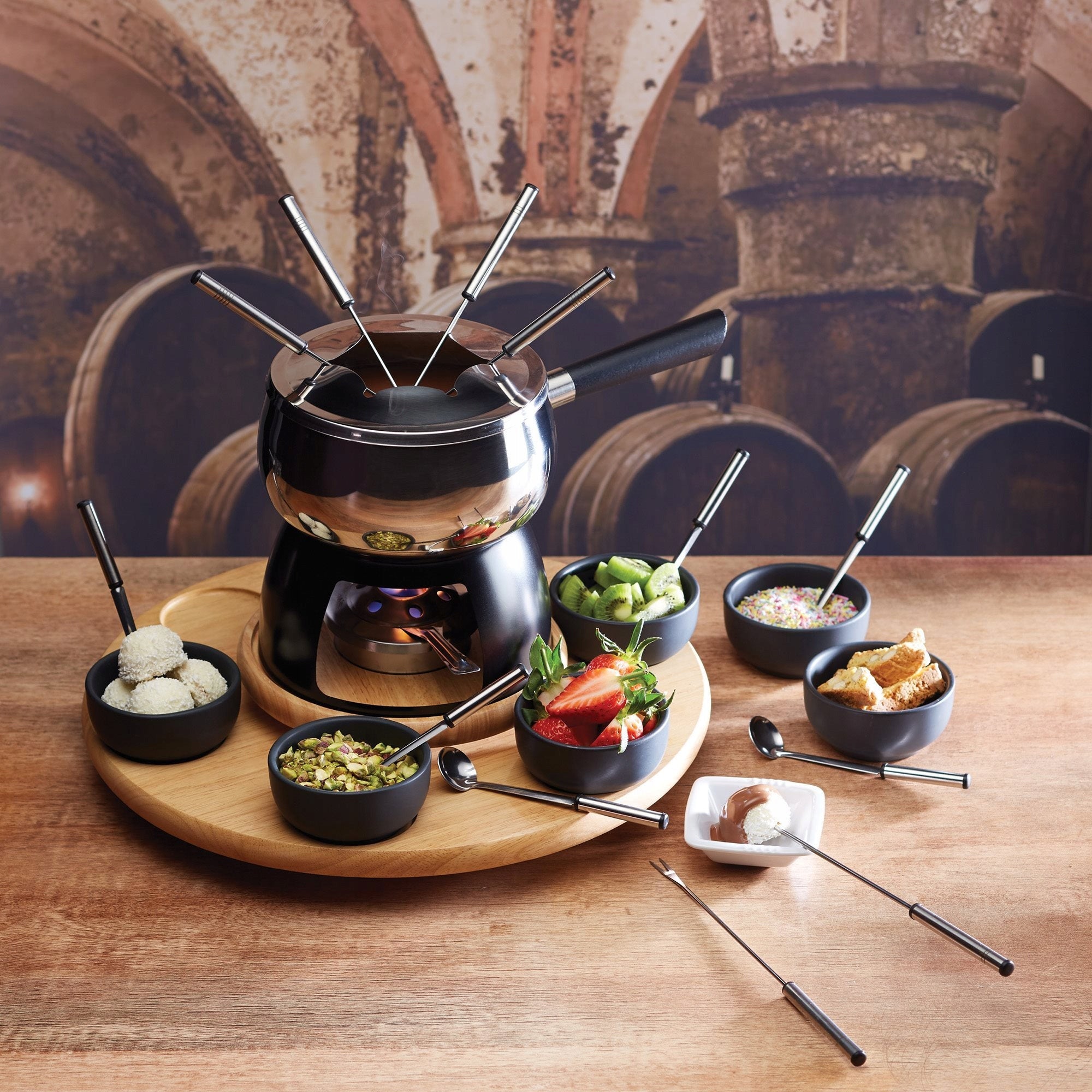 24-piece fondue set, stainless steel - Artesa Brand Artesa