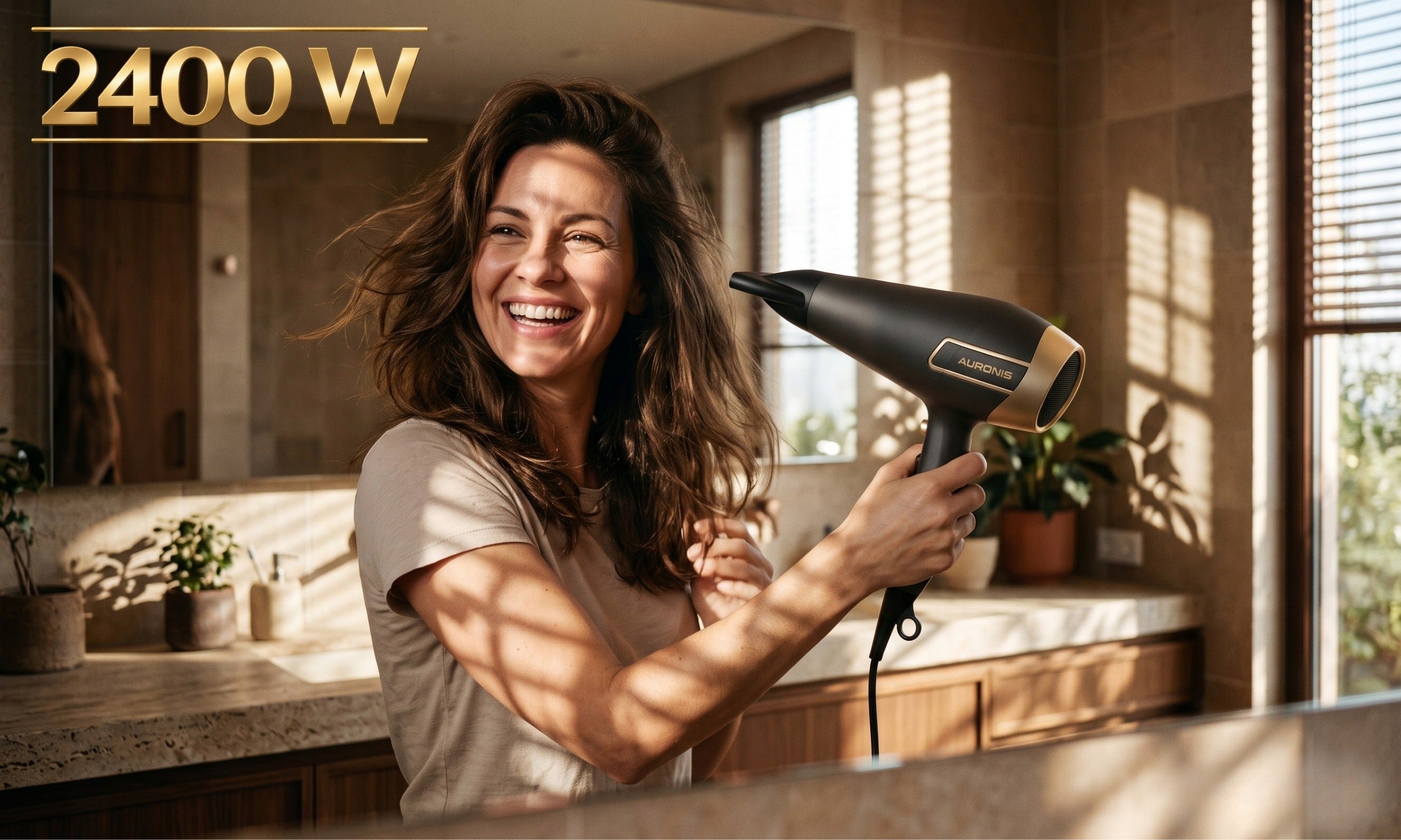 2400W IONIZED HAIR DRYER WITH DIFFUSER COLD AIR 3 MODES Packaging status original