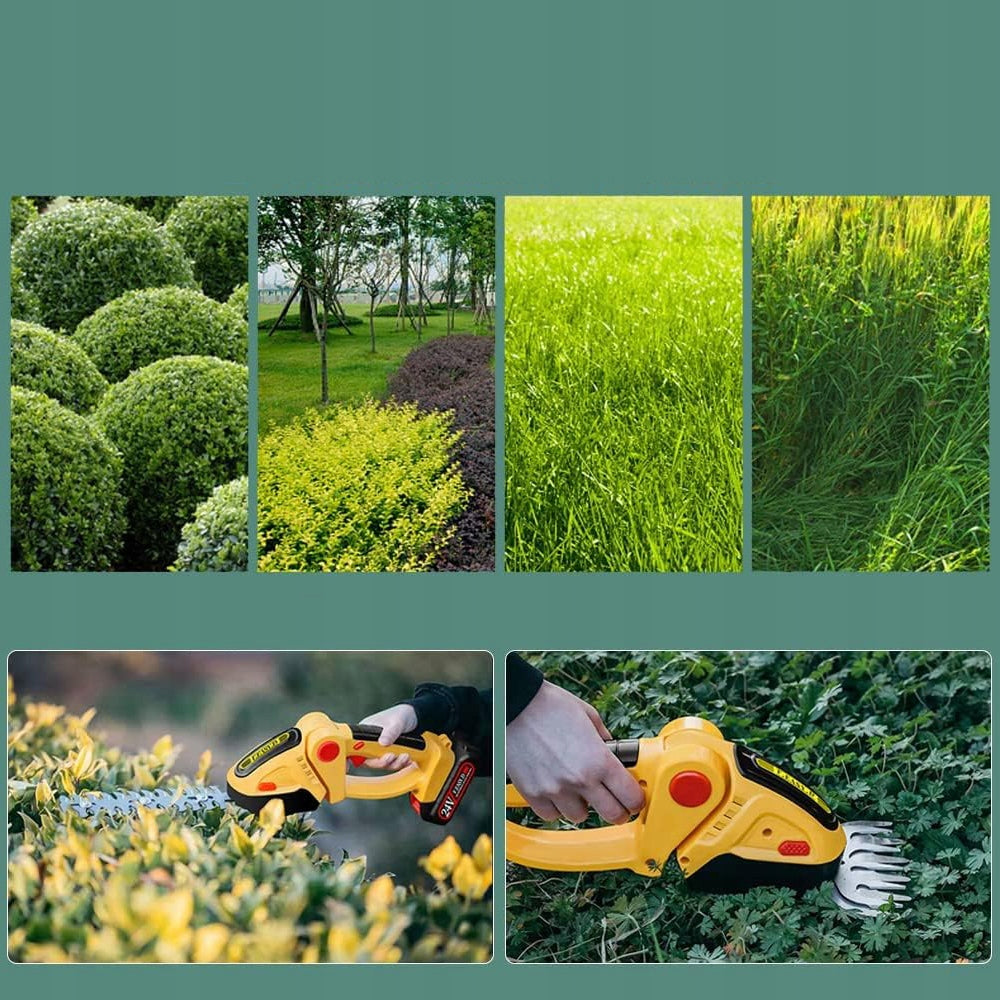 24V CORDLESS HEDGE TRIMMER WITH 2 BLADES INCLUDED Product weight with unit packaging 0.8 kg