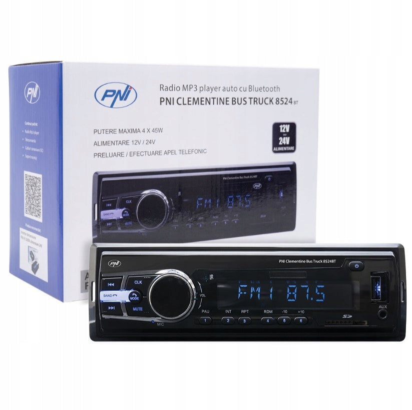 24V car radio with bluetooth for truck e.g. MAN IVECO DAF SCANIA Brand PNI