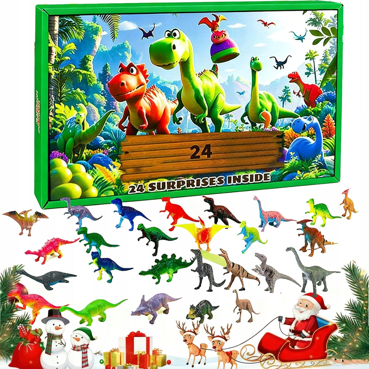 24pcs Christmas Advent Calendar 2025 –Realistic Dinosaur Models