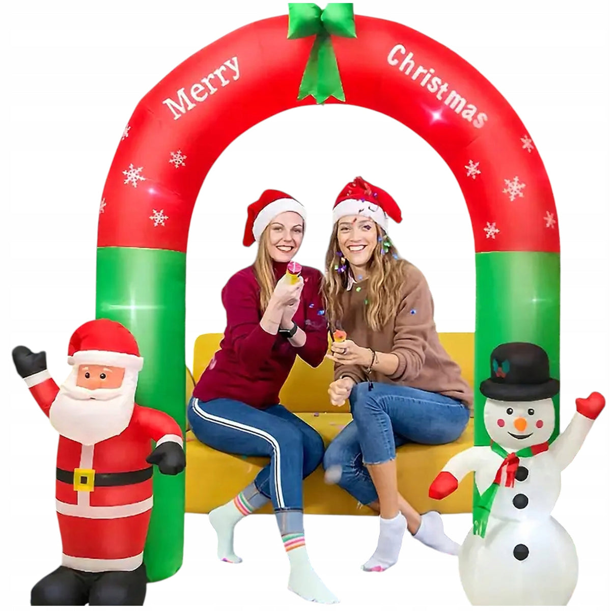 250x200cm SANTA CLAUS INFLATABLE GOAL CHRISTMAS INFLATABLE LED
