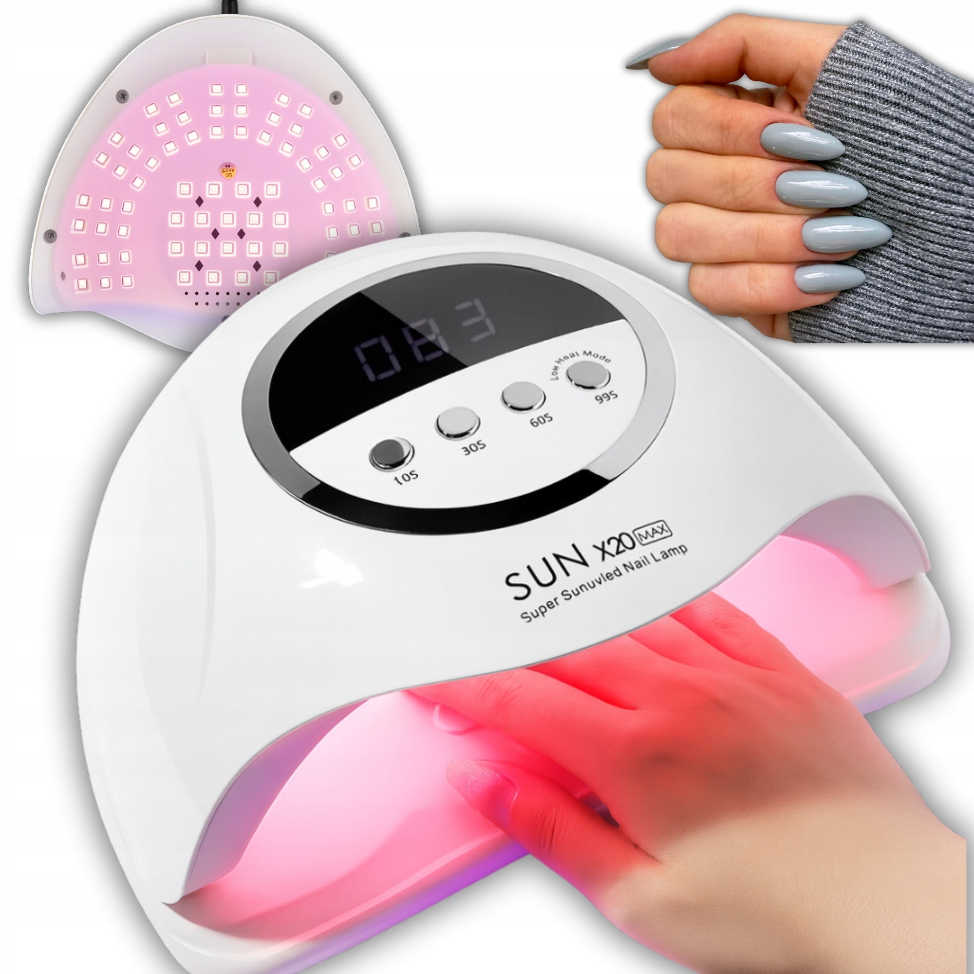 258W UV/LED Nail Curing Lamp X20 MAX Manicure Pink Light