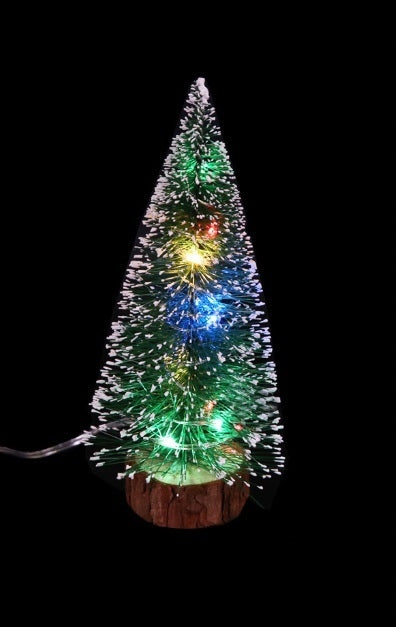 25CM Mini Christmas Tree LED MULTICOLOR Figurine Artificial Packaging status original