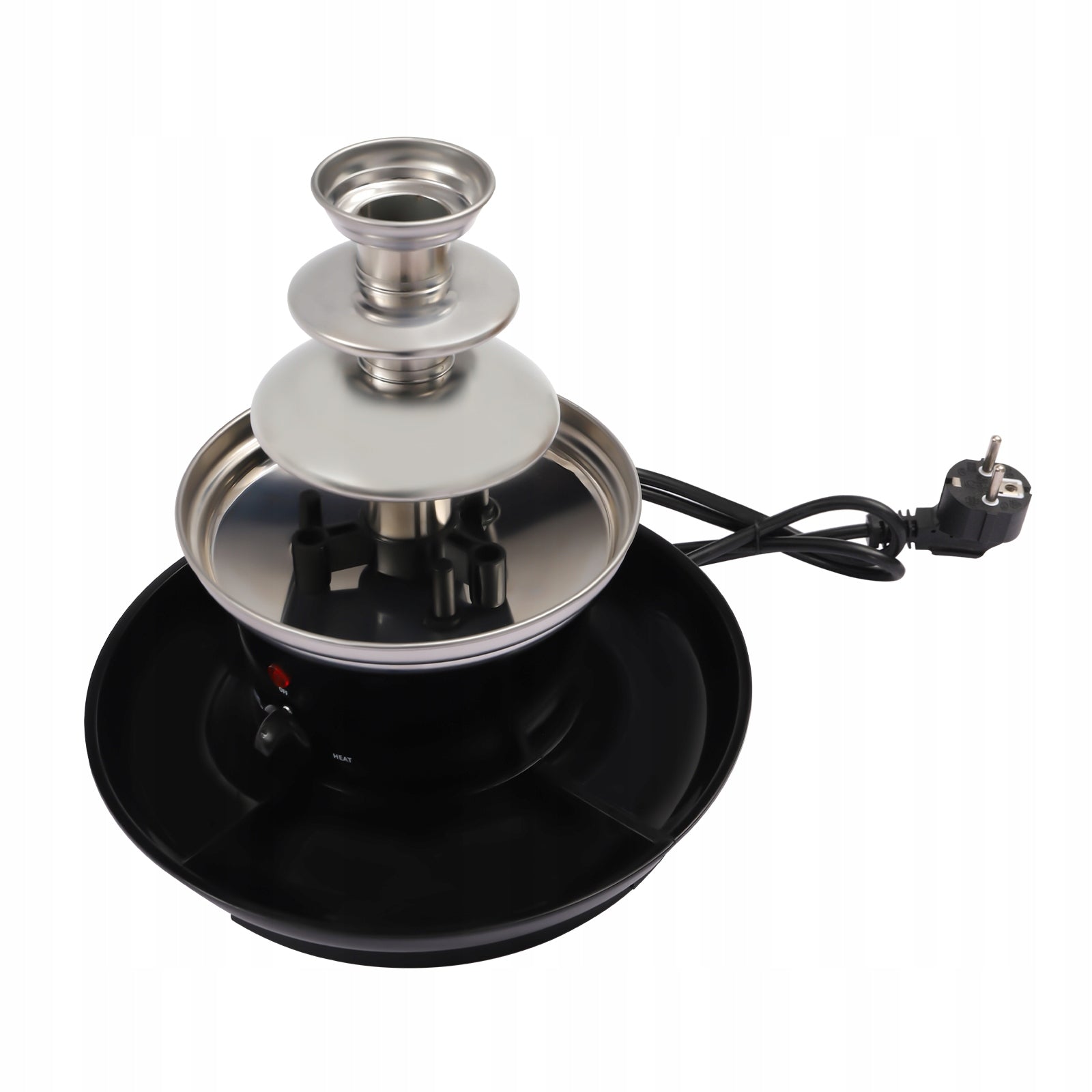 25W CHOCOLATE FONDUE FOUNTAIN,3-TIER PARTY FOUNTAIN WITH FRUIT PLATE-BLACK Manufacturer code 769892865080
