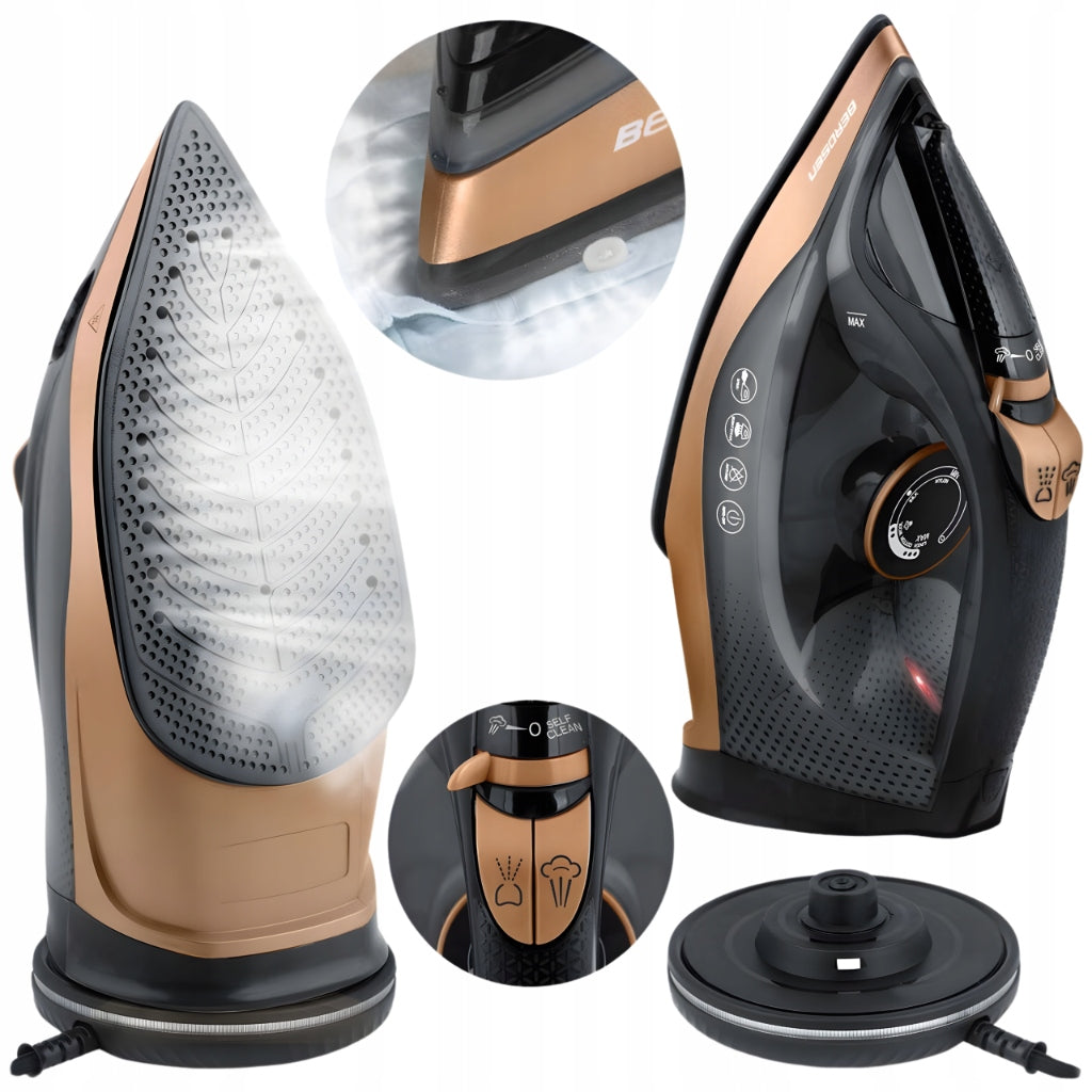 2600W WIRELESS STEAM IRON CERAMIC COATING HIGH POWER