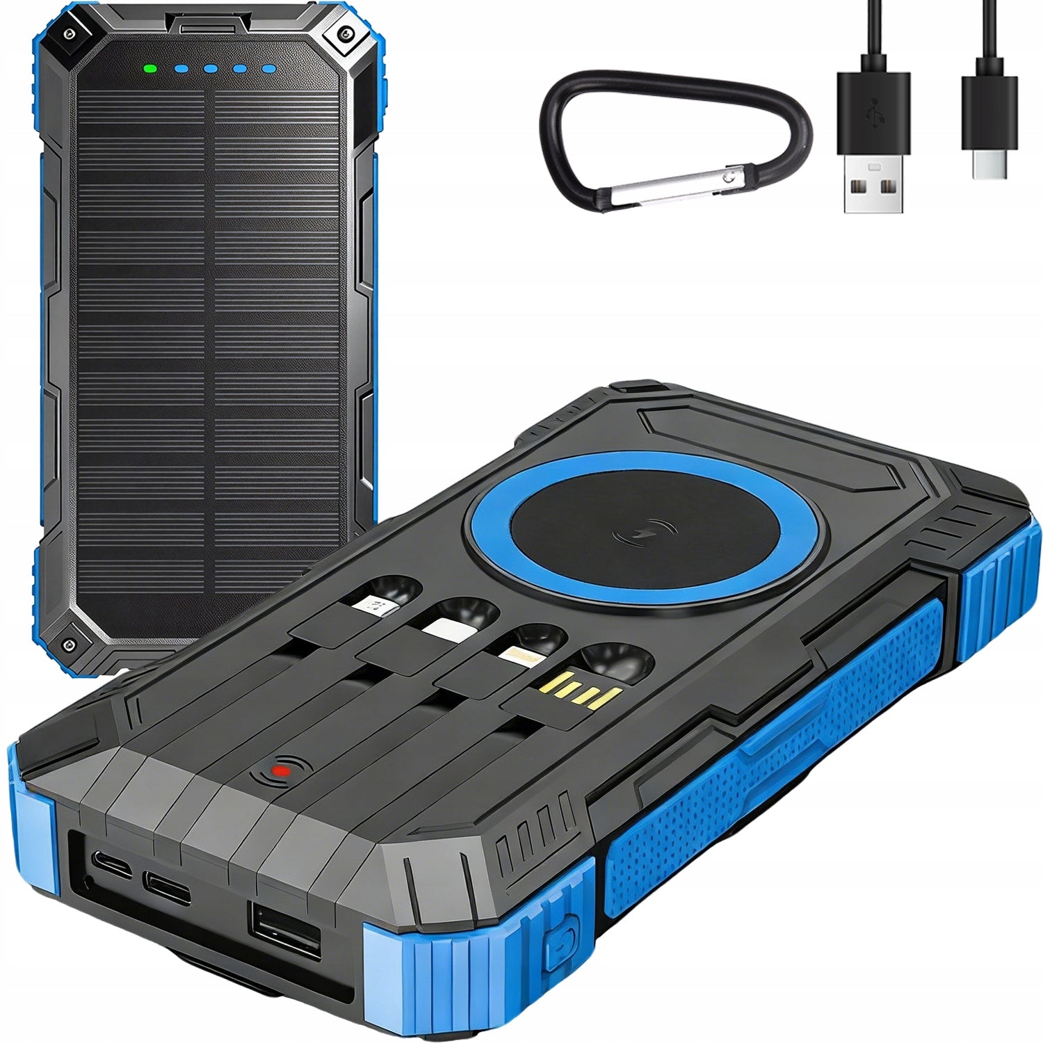 26800MAH PORTABLE SOLAR POWER USB Qi POWERBANK WATERPROOF