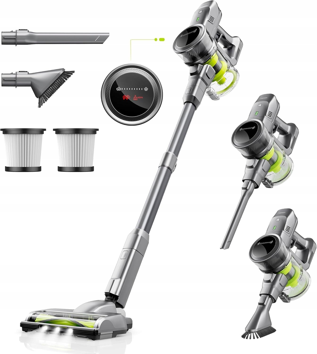 26KPA 250W 40MIN LED 6IN1 CORDLESS UPRIGHT VACUUM CLEANER