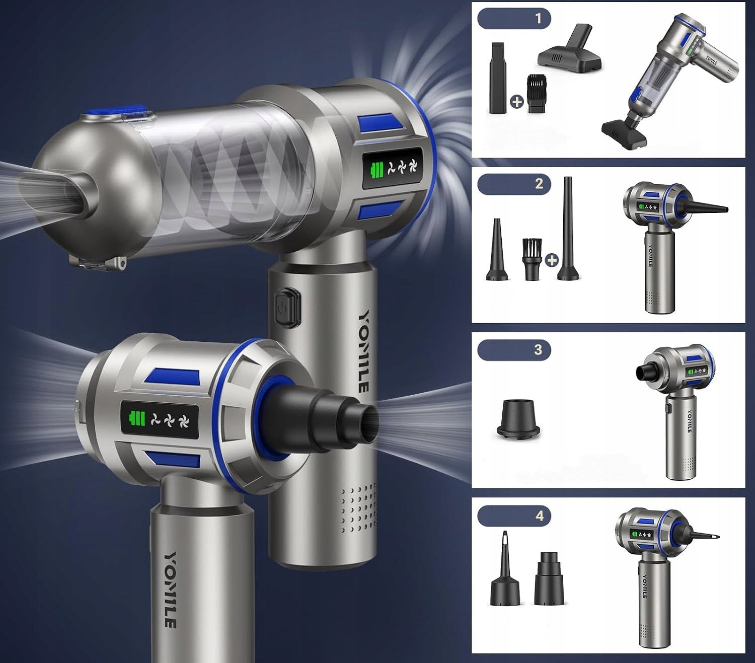 27000Pa 4in1 Yomile Cordless Handheld Vacuum Cleaner Manufacturer code B0GFDJ5LMX